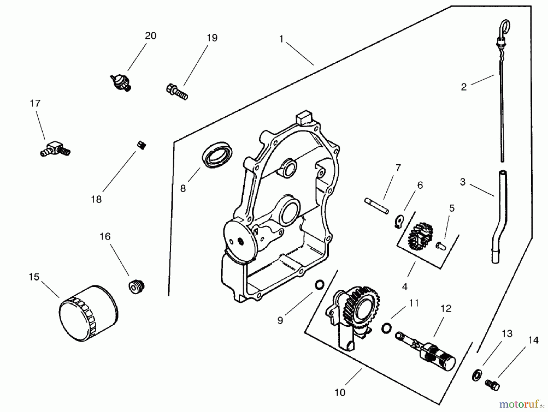 Toro Neu Mowers, Lawn & Garden Tractor Seite 1 73561 (522xi) - Toro 522xi Garden Tractor, 2000 (200000201-200999999) GROUP 3-OIL PAN/LUBRICATION