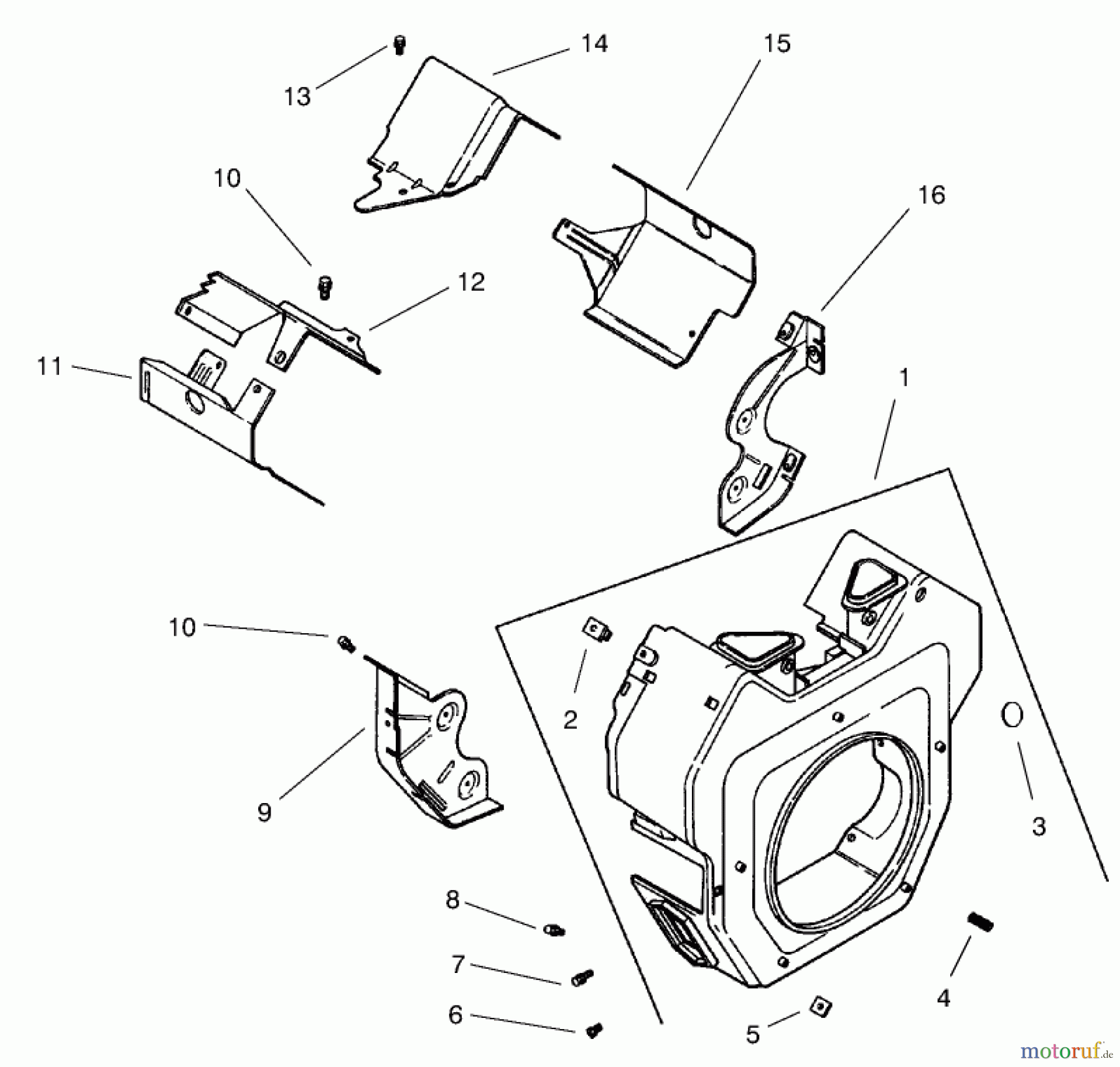 Toro Neu Mowers, Lawn & Garden Tractor Seite 1 73561 (522xi) - Toro 522xi Garden Tractor, 2000 (200000201-200999999) GROUP 6-BLOWER HOUSING & BAFFLES