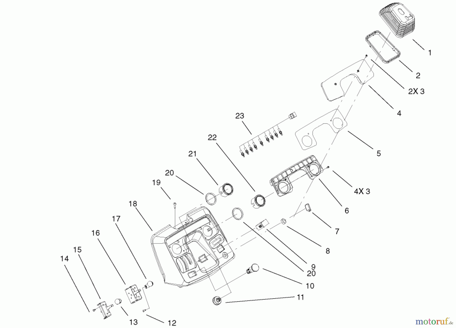  Toro Neu Mowers, Lawn & Garden Tractor Seite 1 73561 (522xi) - Toro 522xi Garden Tractor, 2002 (220000001-220999999) DASH ASSEMBLY