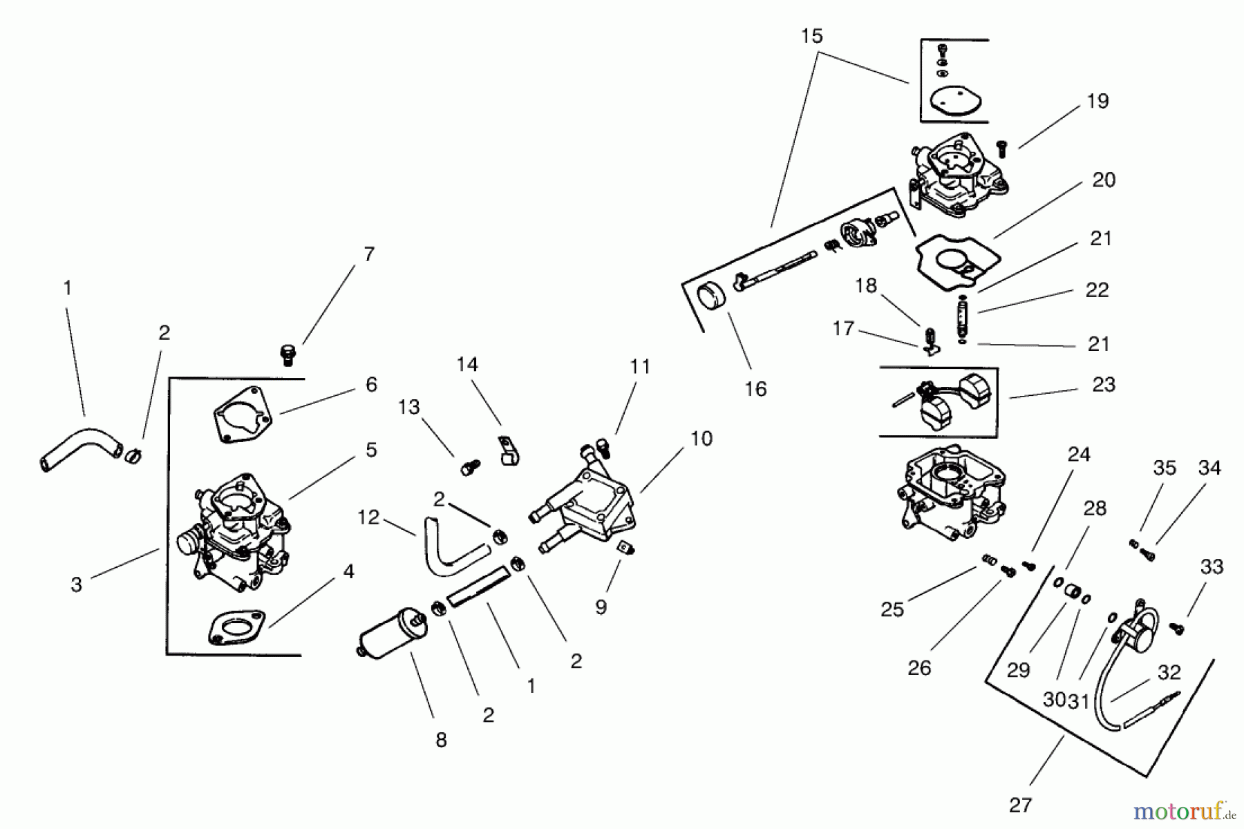  Toro Neu Mowers, Lawn & Garden Tractor Seite 1 73561 (522xi) - Toro 522xi Garden Tractor, 2002 (220000001-220999999) GROUP 8-FUEL SYSTEM