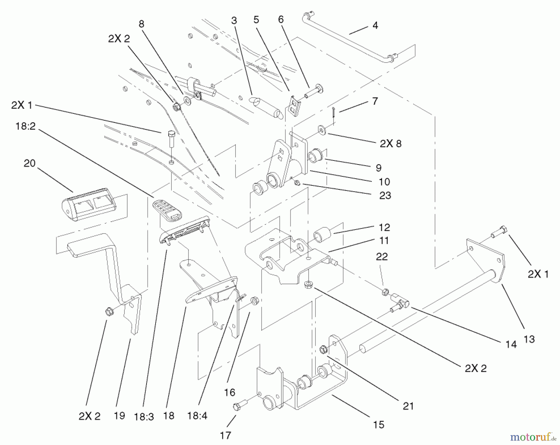  Toro Neu Mowers, Lawn & Garden Tractor Seite 1 73561 (522xi) - Toro 522xi Garden Tractor, 2002 (220000001-220999999) HYDRO CONTROLS ASSEMBLY