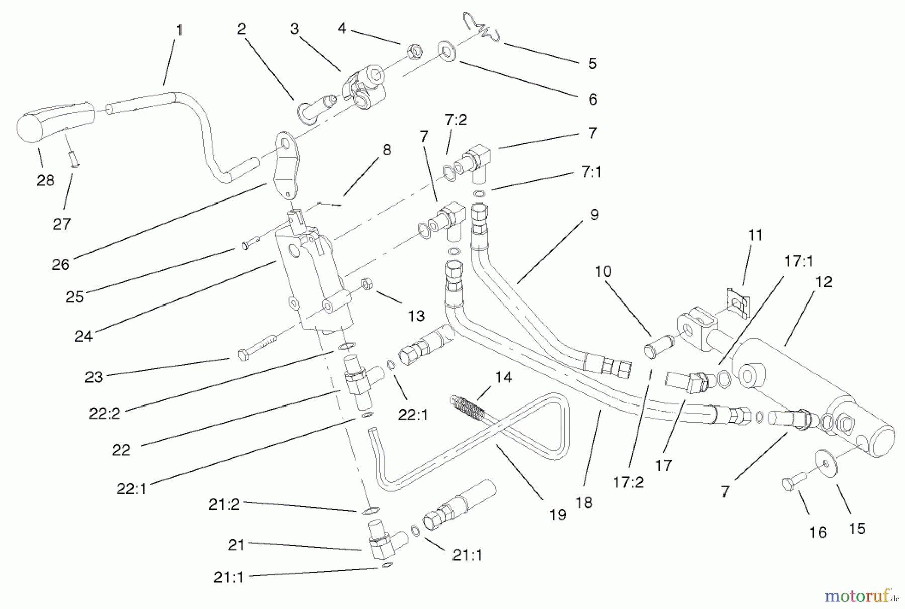  Toro Neu Mowers, Lawn & Garden Tractor Seite 1 73561 (522xi) - Toro 522xi Garden Tractor, 2002 (220000001-220999999) HYDRO LIFT UPPER ASSEMBLY