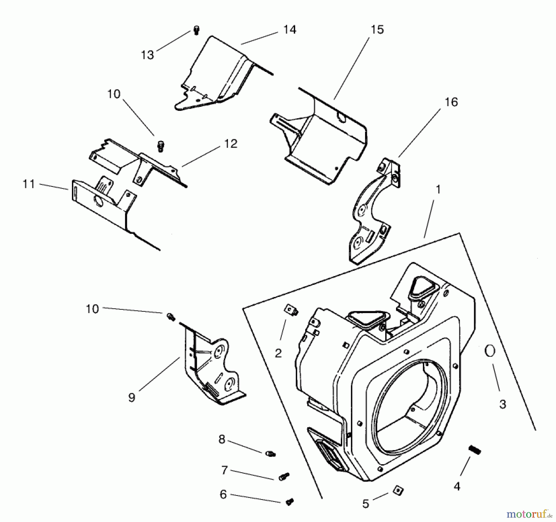 Toro Neu Mowers, Lawn & Garden Tractor Seite 1 73561 (522xi) - Toro 522xi Garden Tractor, 2003 (230000001-230999999) BLOWER HOUSING ASSEMBLY KOHLER CH22S-66545
