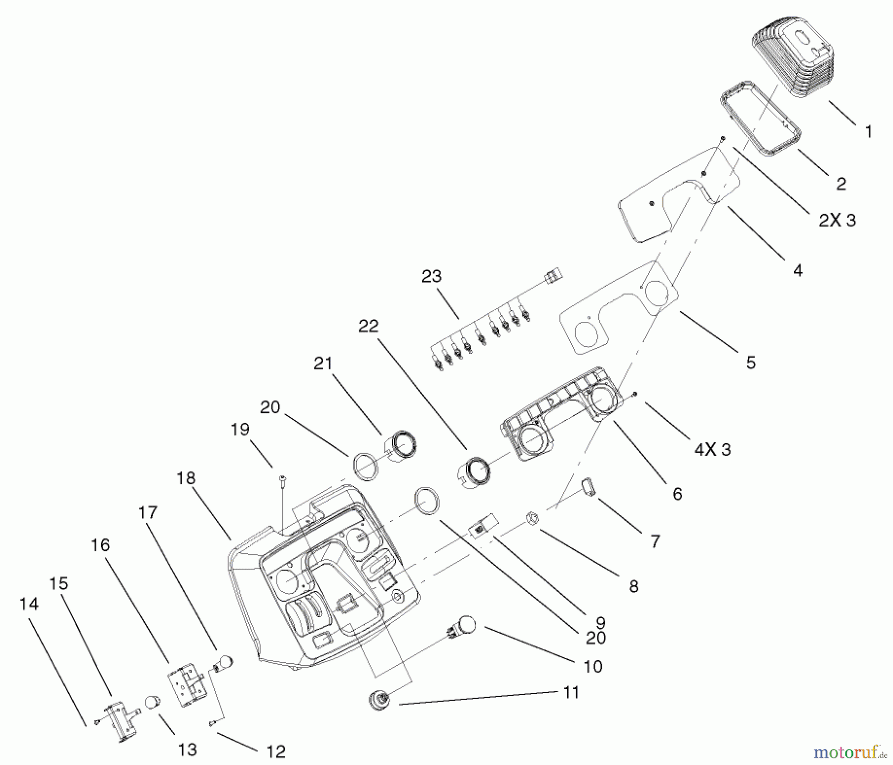  Toro Neu Mowers, Lawn & Garden Tractor Seite 1 73561 (522xi) - Toro 522xi Garden Tractor, 2003 (230000001-230999999) DASH ASSEMBLY