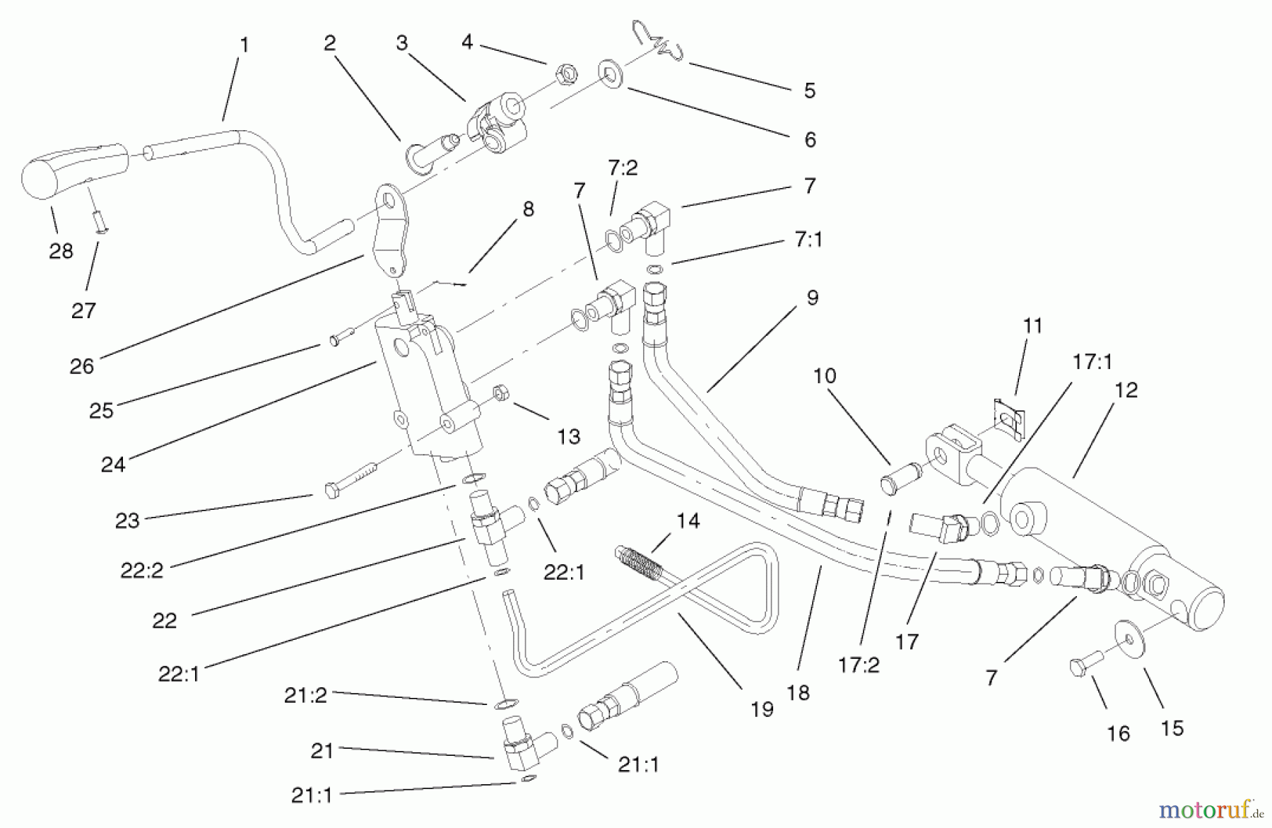  Toro Neu Mowers, Lawn & Garden Tractor Seite 1 73561 (522xi) - Toro 522xi Garden Tractor, 2003 (230000001-230999999) HYDRO LIFT UPPER ASSEMBLY