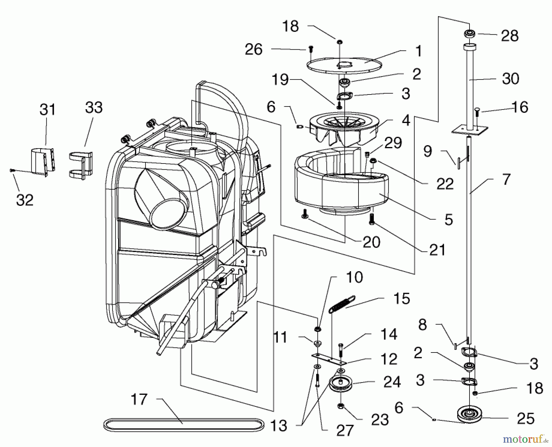  Toro Neu Accessories, Mower 79451 - Toro Quiet Collector, Wheel Horse 5xi Series Garden Tractors, 2002 (220000001-220999999) SCROLL & FAN ASSEMBLY
