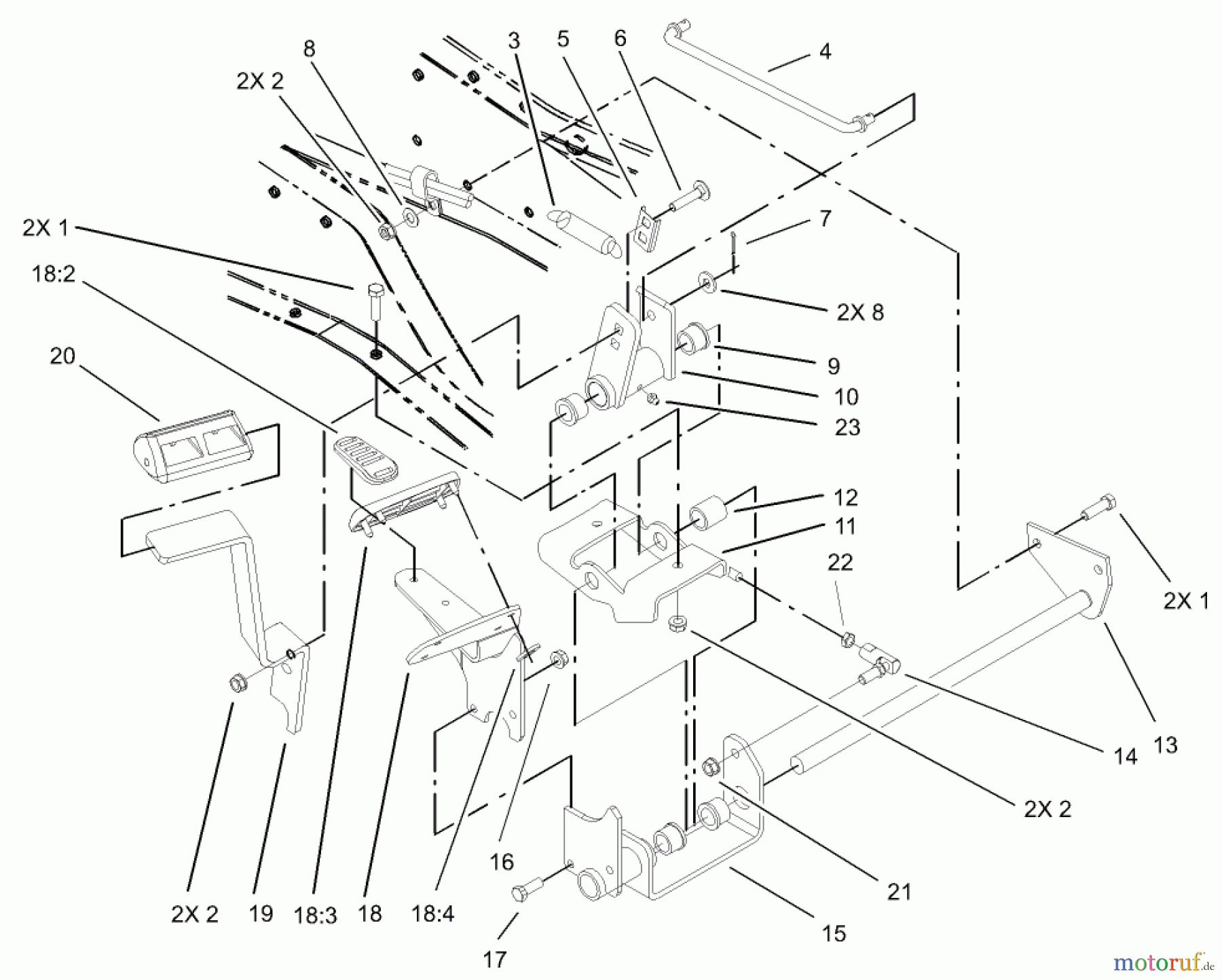  Toro Neu Mowers, Lawn & Garden Tractor Seite 1 73561 (550) - Toro 550 Garden Tractor, 2005 (250000001-250999999) HYDRO CONTROL ASSEMBLY