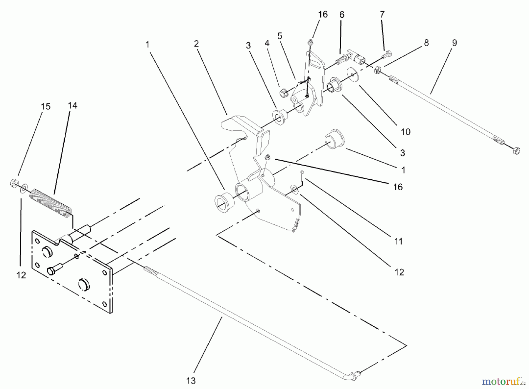  Toro Neu Mowers, Lawn & Garden Tractor Seite 1 73561 (550) - Toro 550 Garden Tractor, 2005 (250000001-250999999) PARKING BRAKE LOWER ASSEMBLY