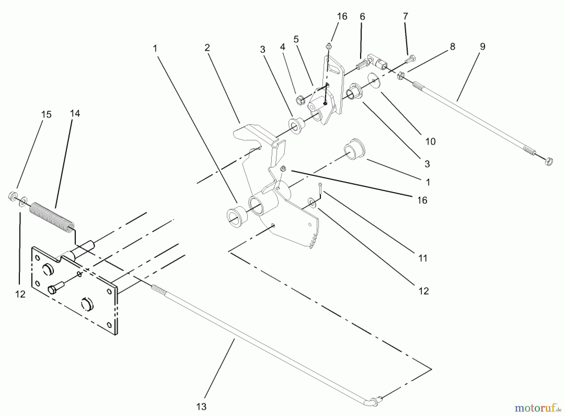Toro Neu Mowers, Lawn & Garden Tractor Seite 1 73570 (520xi) - Toro 520xi Garden Tractor, 2003 (230000001-230999999) LOWER PARKING BRAKE ASSEMBLY