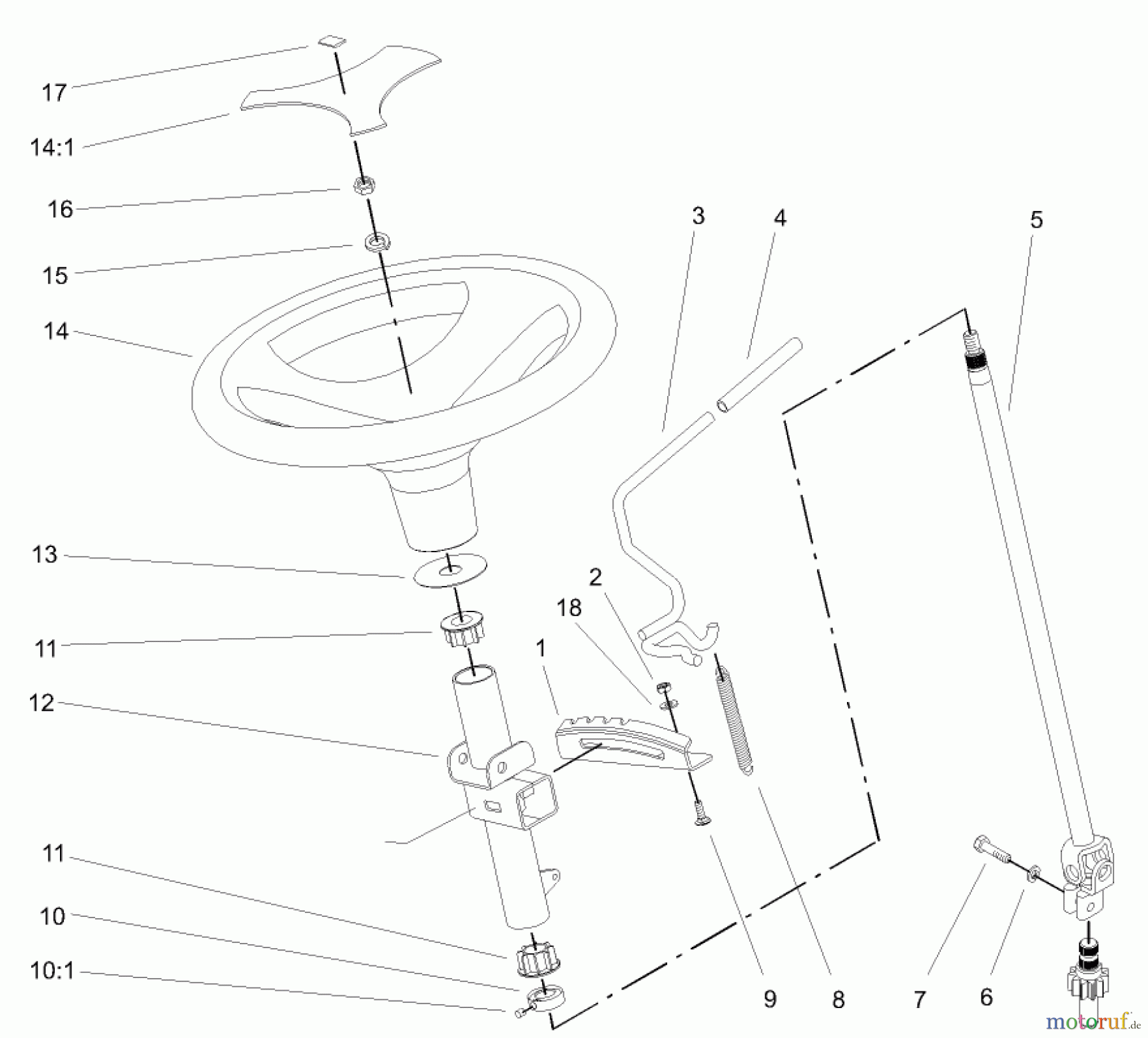 Toro Neu Mowers, Lawn & Garden Tractor Seite 1 73570 (520xi) - Toro 520xi Garden Tractor, 2003 (230000001-230999999) MANUAL STEERING AND TILT ASSEMBLY