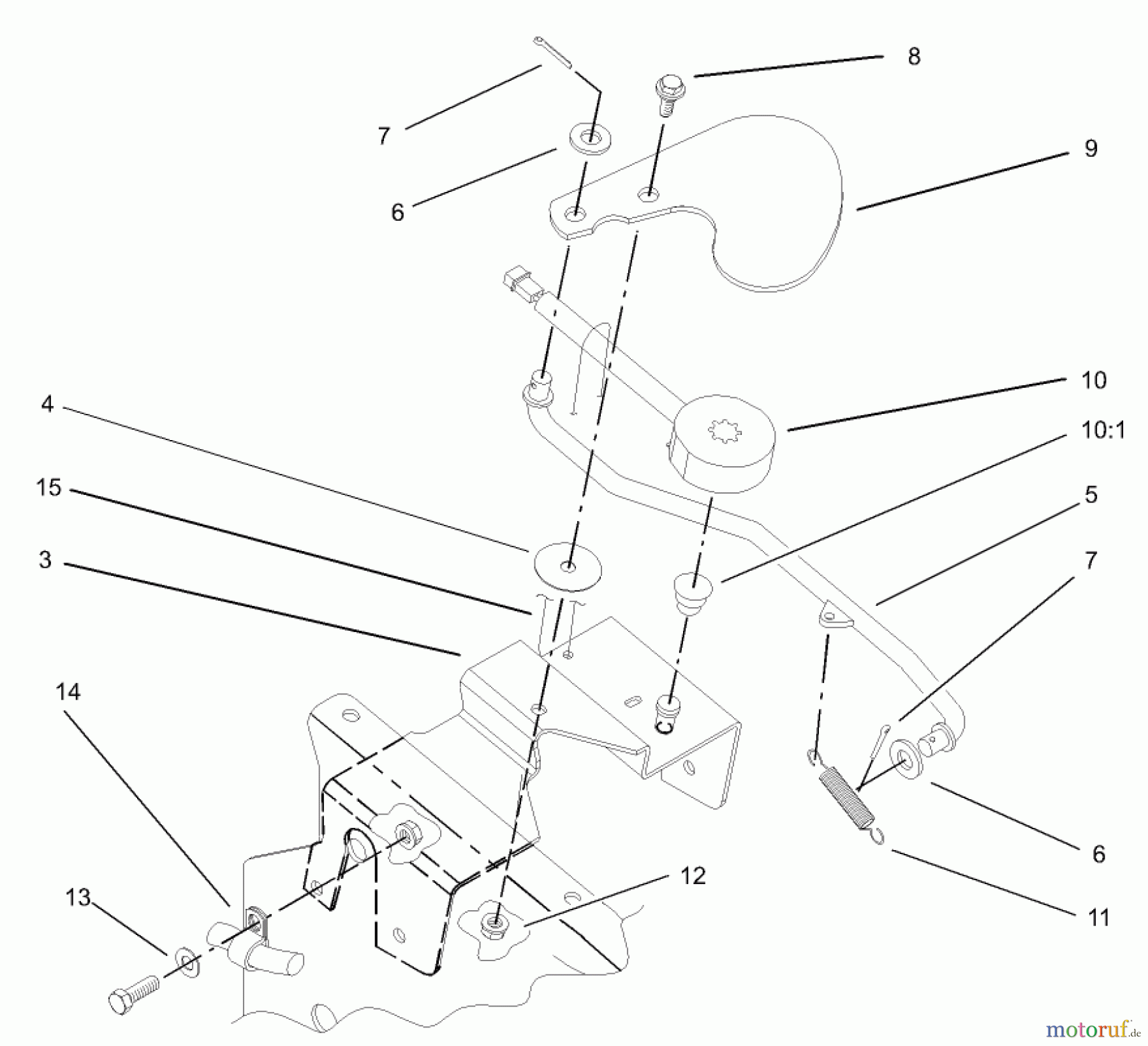 Toro Neu Mowers, Lawn & Garden Tractor Seite 1 73590 (523Dxi) - Toro 523Dxi Garden Tractor, 2004 (240000001-240999999) CRUISE CONTROL ASSEMBLY