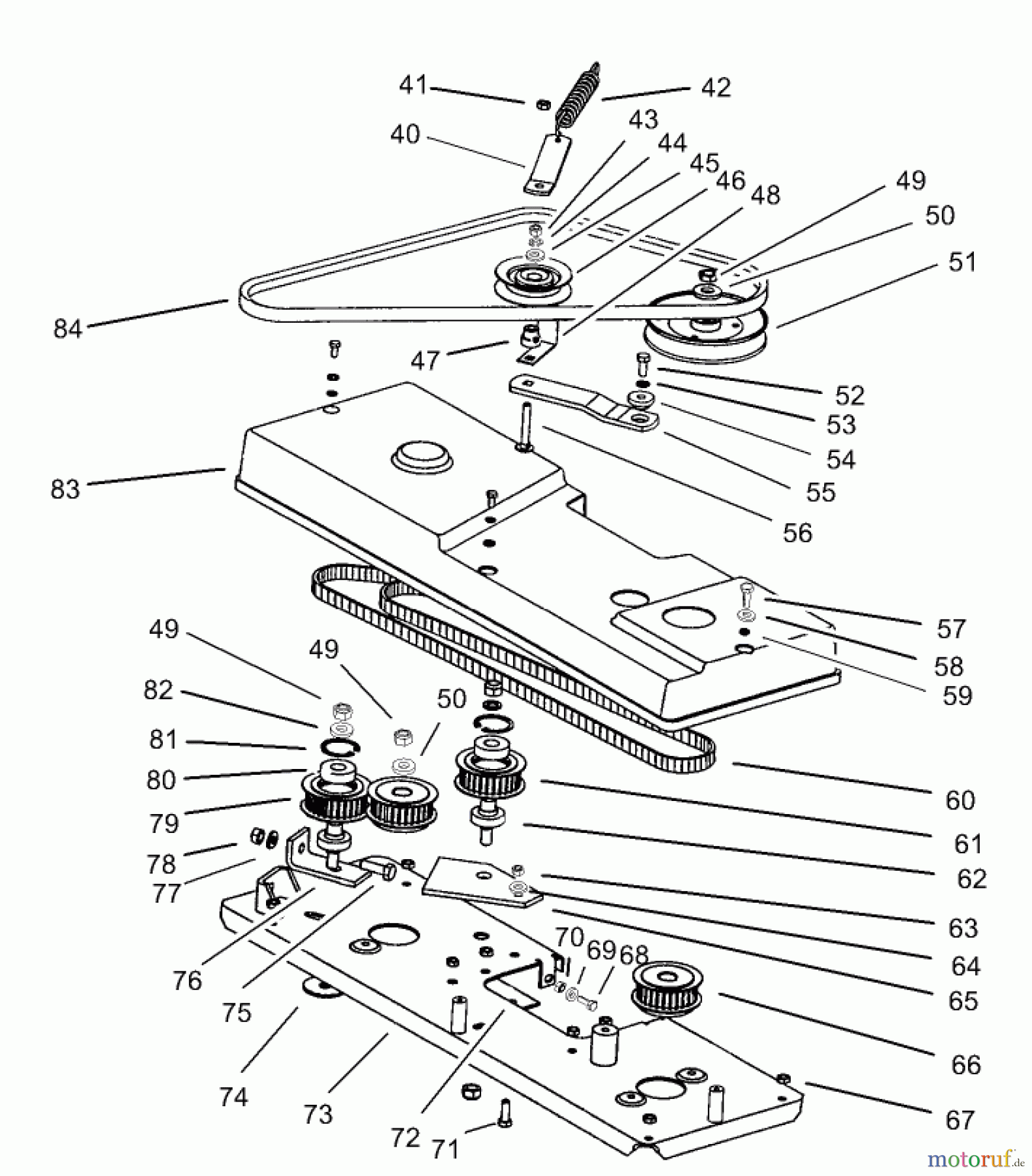 Toro Neu Mowers, Lawn & Garden Tractor Seite 1 74570 (170-DH) - Toro 170-DH Lawn Tractor, 2000 (200000001-200999999) CUTTING PAN ASSEMBLY