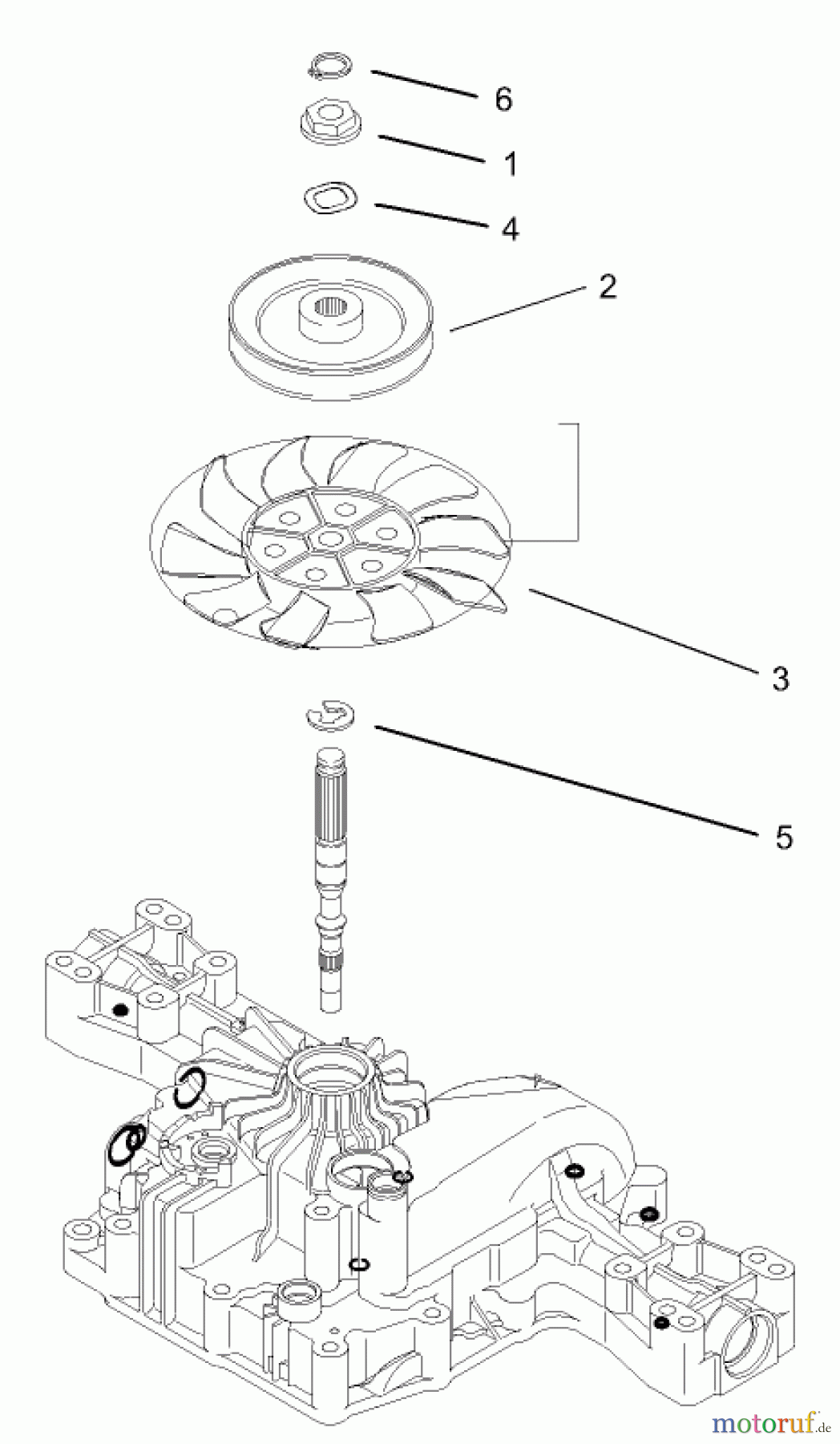 Toro Neu Mowers, Lawn & Garden Tractor Seite 1 74570 (170-DH) - Toro 170-DH Lawn Tractor, 2000 (200000001-200999999) FAN PULLEY ASSEMBLY