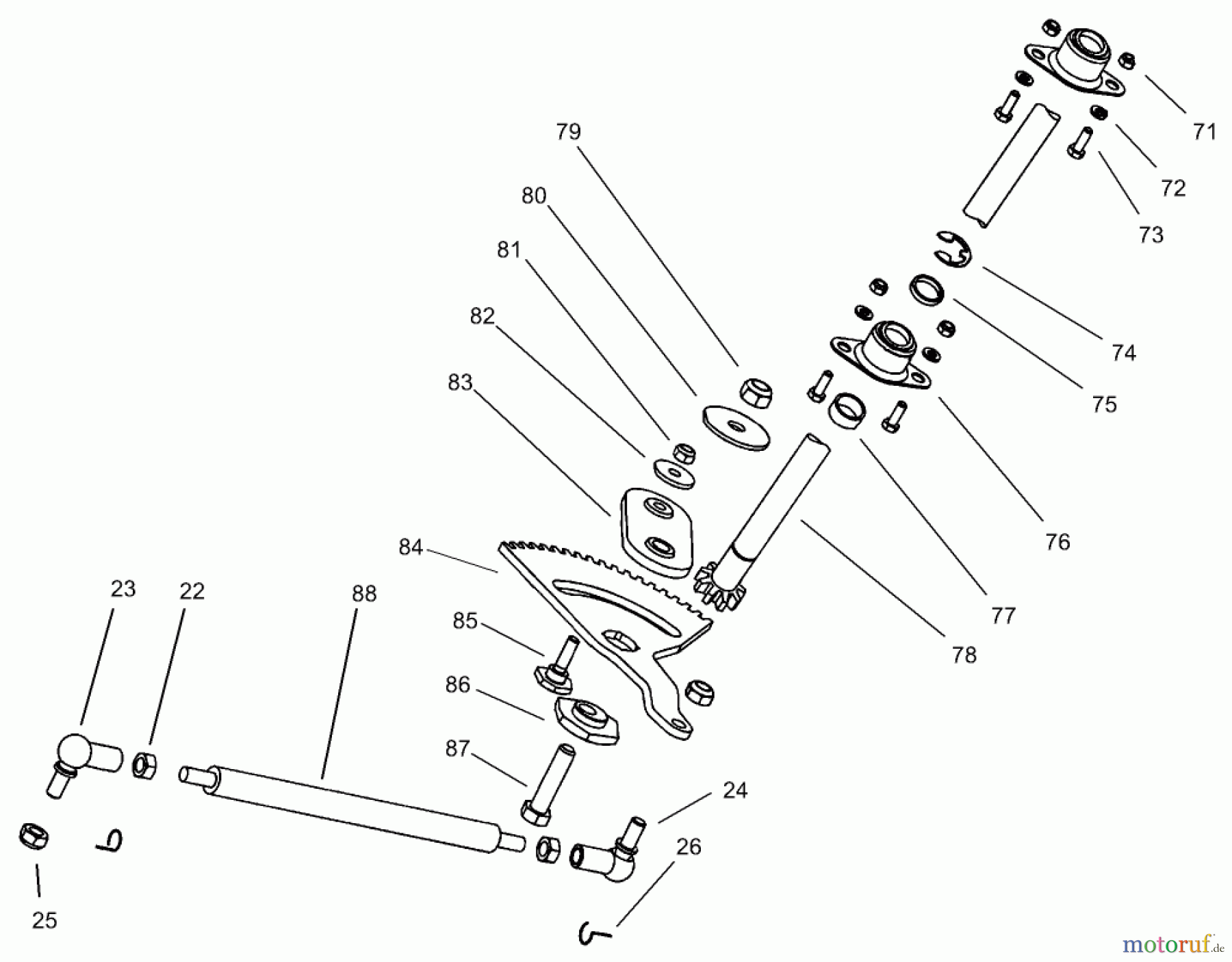 Toro Neu Mowers, Lawn & Garden Tractor Seite 1 74570 (170-DH) - Toro 170-DH Lawn Tractor, 2000 (200000001-200999999) STEERING ASSEMBLY