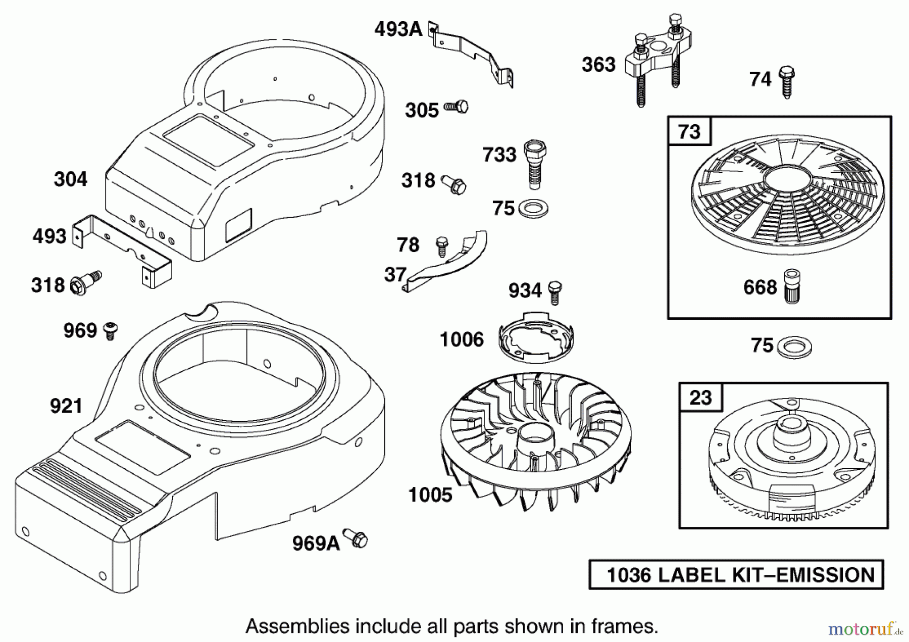 Toro Neu Mowers, Lawn & Garden Tractor Seite 1 74570 (170-DH) - Toro 170-DH Lawn Tractor, 2001 (210000001-210999999) BLOWER HOUSING ASSEMBLY ENGINE BRIGGS AND STRATTON MODEL 311777-0151-E1