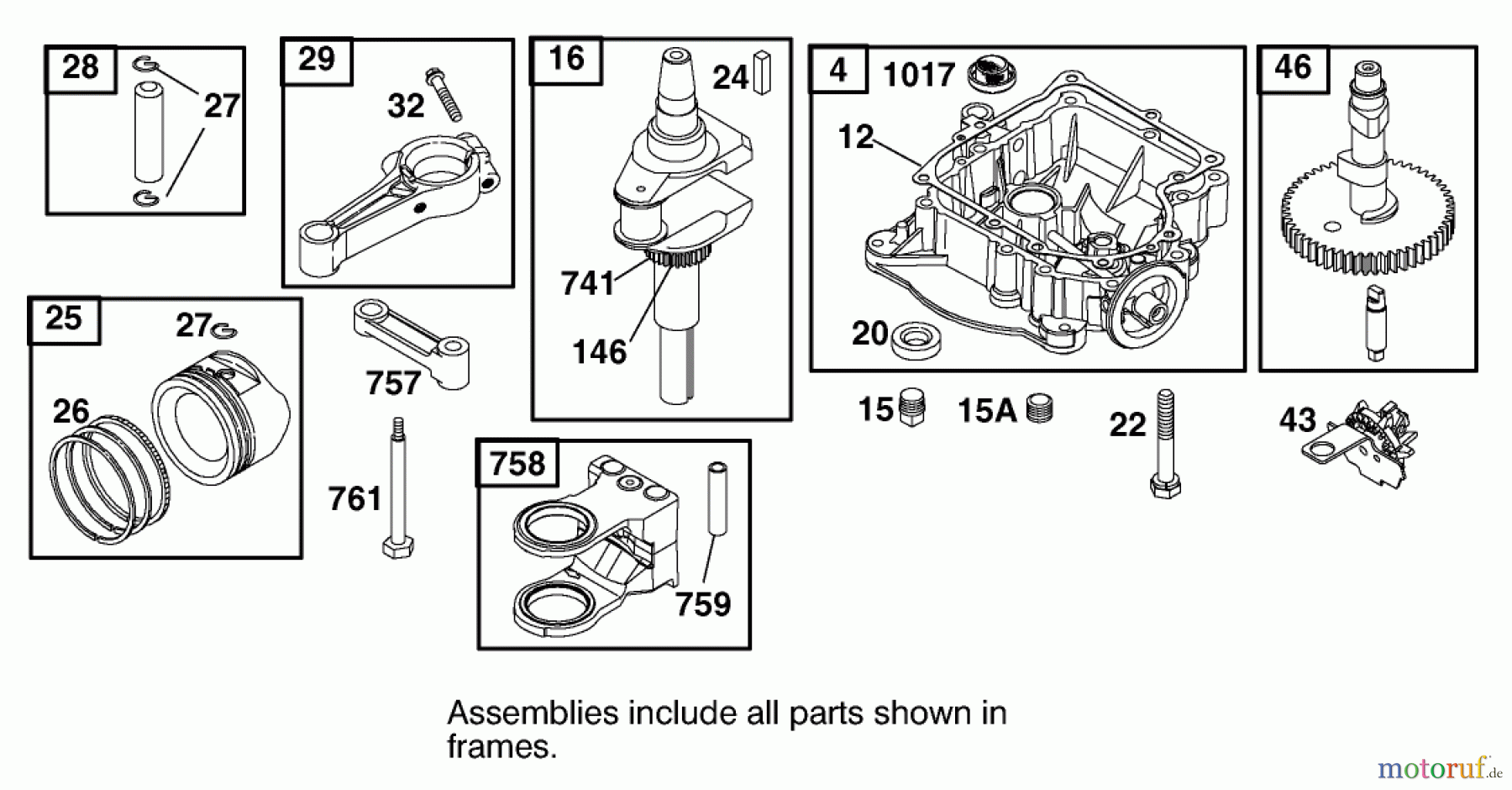  Toro Neu Mowers, Lawn & Garden Tractor Seite 1 74570 (170-DH) - Toro 170-DH Lawn Tractor, 2001 (210000001-210999999) CRANKCASE ASSEMBLY ENGINE BRIGGS AND STRATTON MODEL 311777-0151-E1