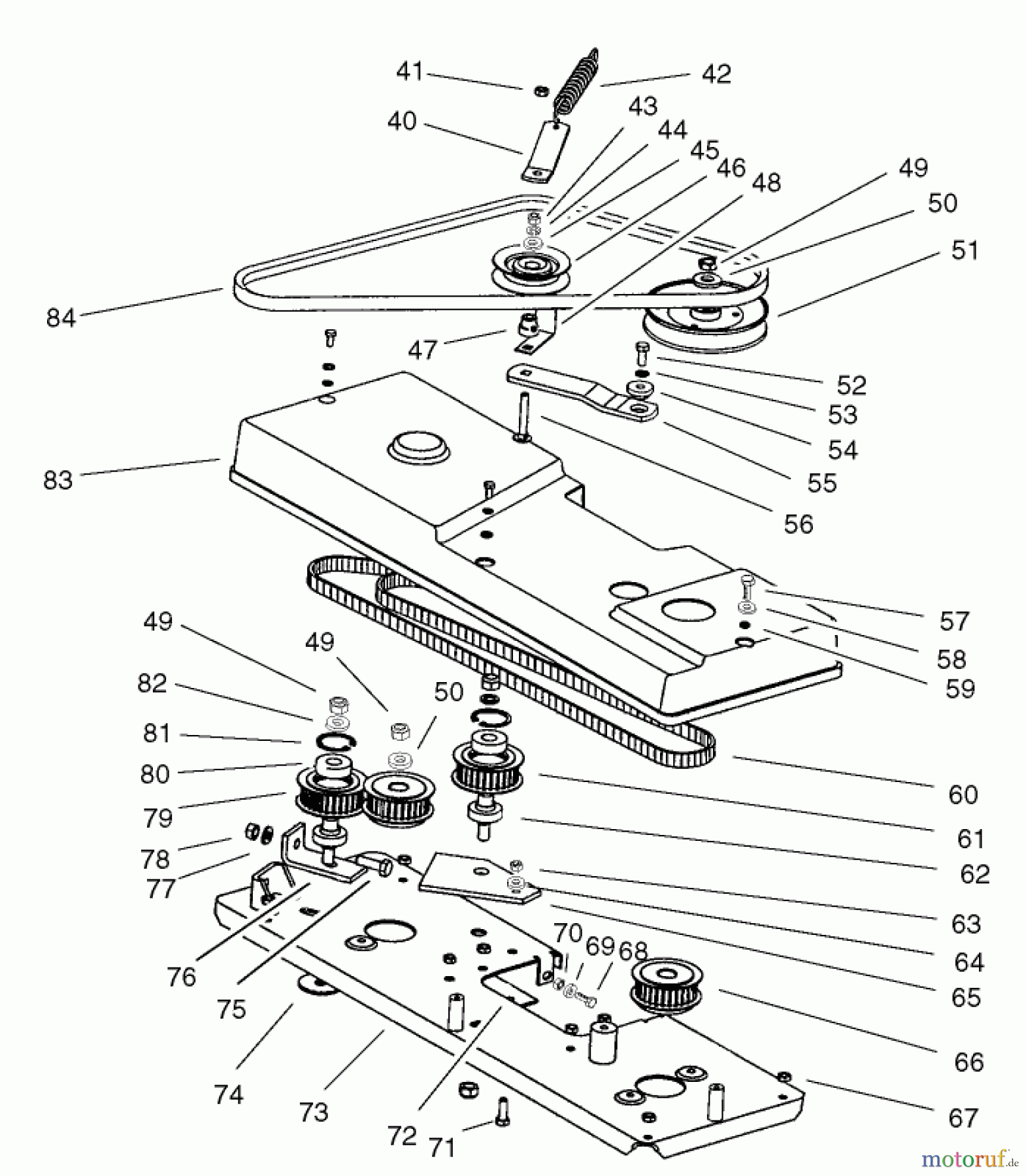  Toro Neu Mowers, Lawn & Garden Tractor Seite 1 74570 (170-DH) - Toro 170-DH Lawn Tractor, 2002 (220000001-220999999) CUTTING PAN ASSEMBLY