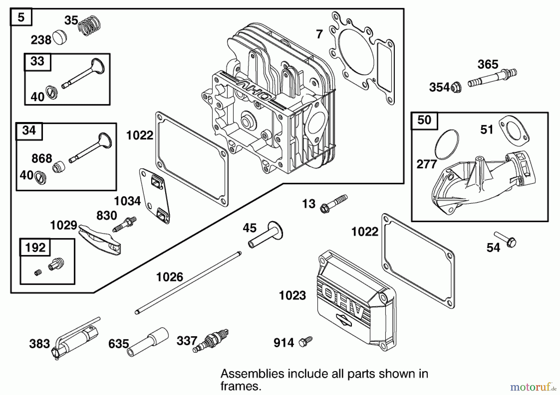Toro Neu Mowers, Lawn & Garden Tractor Seite 1 74570 (170-DH) - Toro 170-DH Lawn Tractor, 2002 (220000001-220999999) CYLINDER HEAD ASSEMBLY BRIGGS AND STRATTON 311777-0151-E1