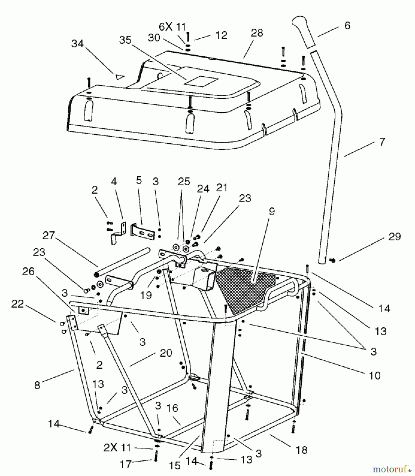  Toro Neu Mowers, Lawn & Garden Tractor Seite 1 74570 (170-DH) - Toro 170-DH Lawn Tractor, 2002 (220000001-220999999) GRASS COLLECTOR ASSEMBLY