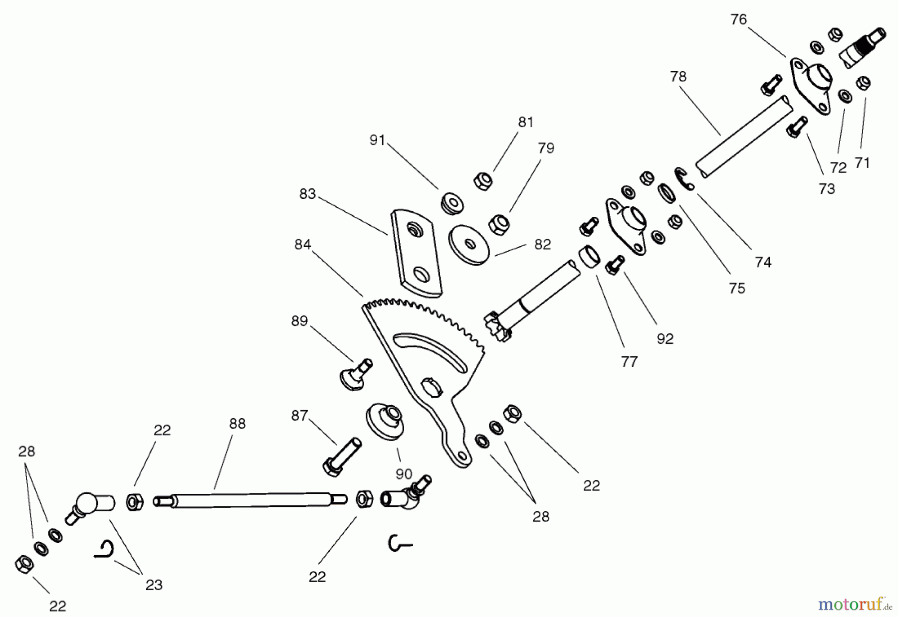 Toro Neu Mowers, Lawn & Garden Tractor Seite 1 74570 (170-DH) - Toro 170-DH Lawn Tractor, 2002 (220000001-220999999) STEERING ASSEMBLY