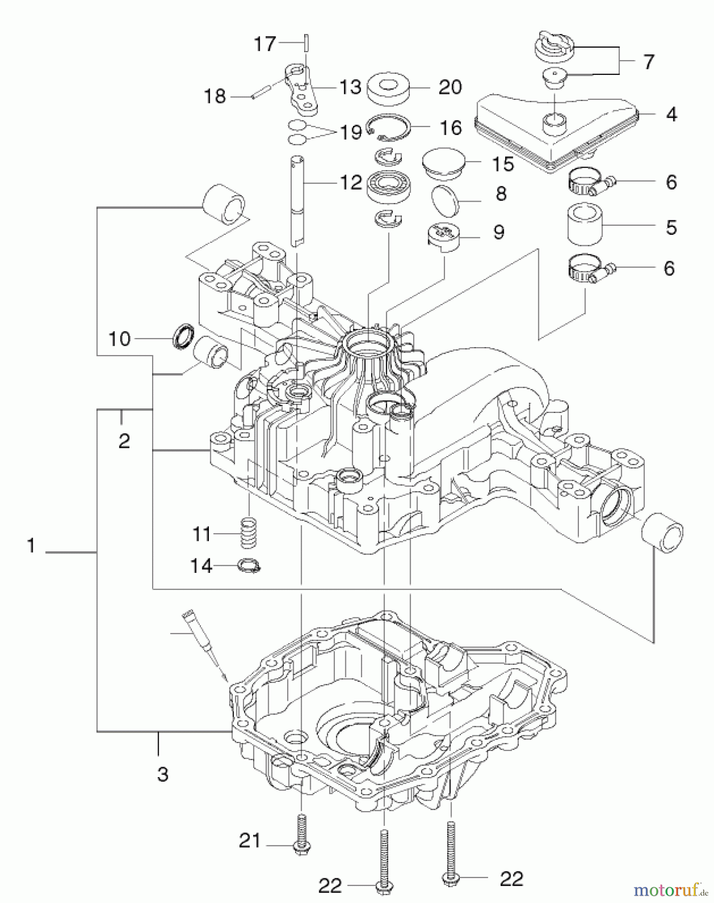 Toro Neu Mowers, Lawn & Garden Tractor Seite 1 74570 (170-DH) - Toro 170-DH Lawn Tractor, 2002 (220000001-220999999) TRANSAXLE CASE ASSEMBLY