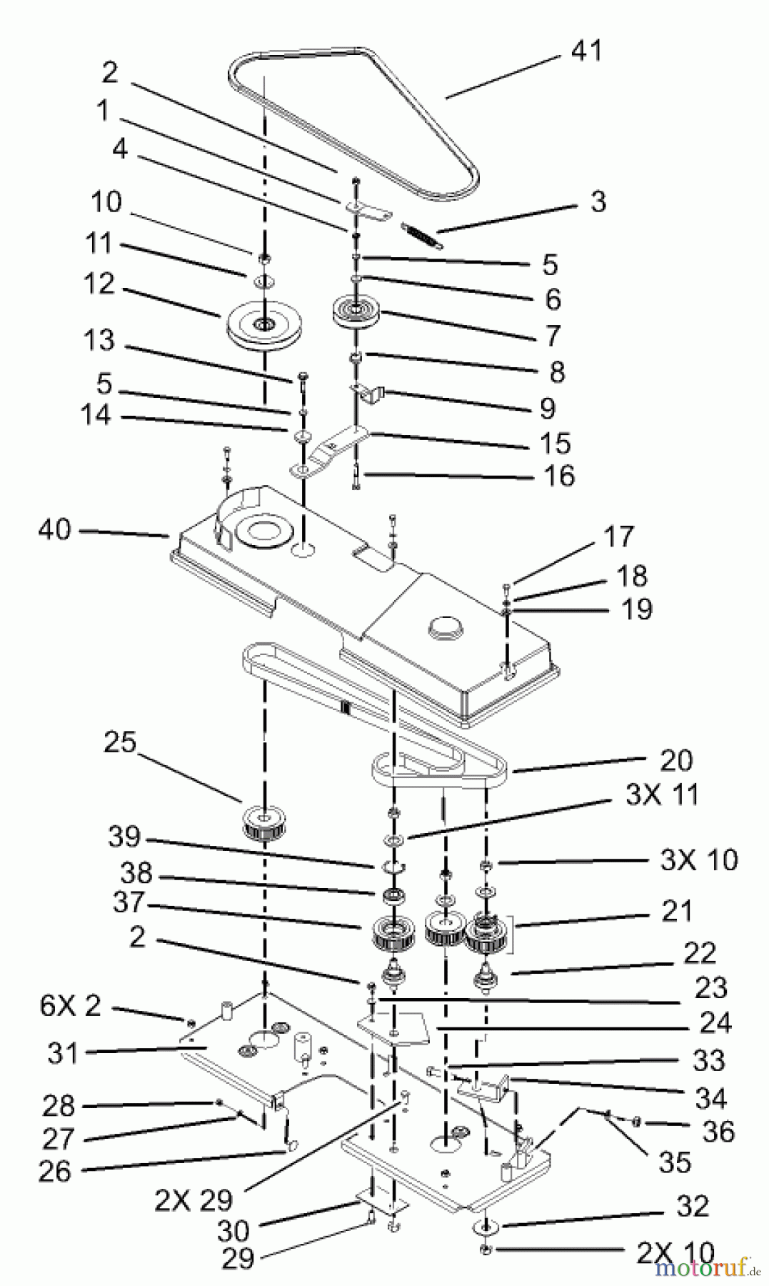  Toro Neu Mowers, Lawn & Garden Tractor Seite 1 74570 (170-DH) - Toro 170-DH Lawn Tractor, 2003 (230000001-230999999) CUTTING PAN DRIVE ASSEMBLY