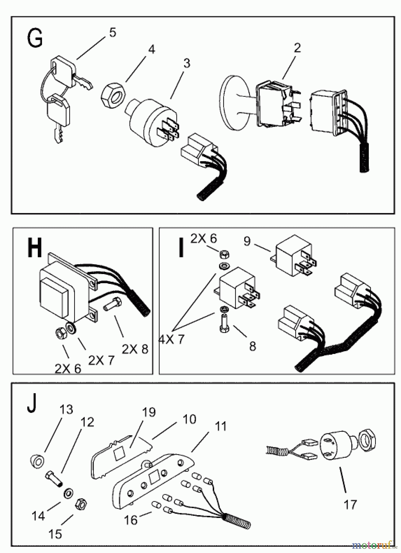  Toro Neu Mowers, Lawn & Garden Tractor Seite 1 74570 (170-DH) - Toro 170-DH Lawn Tractor, 2003 (230000001-230999999) ELECTRICAL SWITCH ASSEMBLY #2