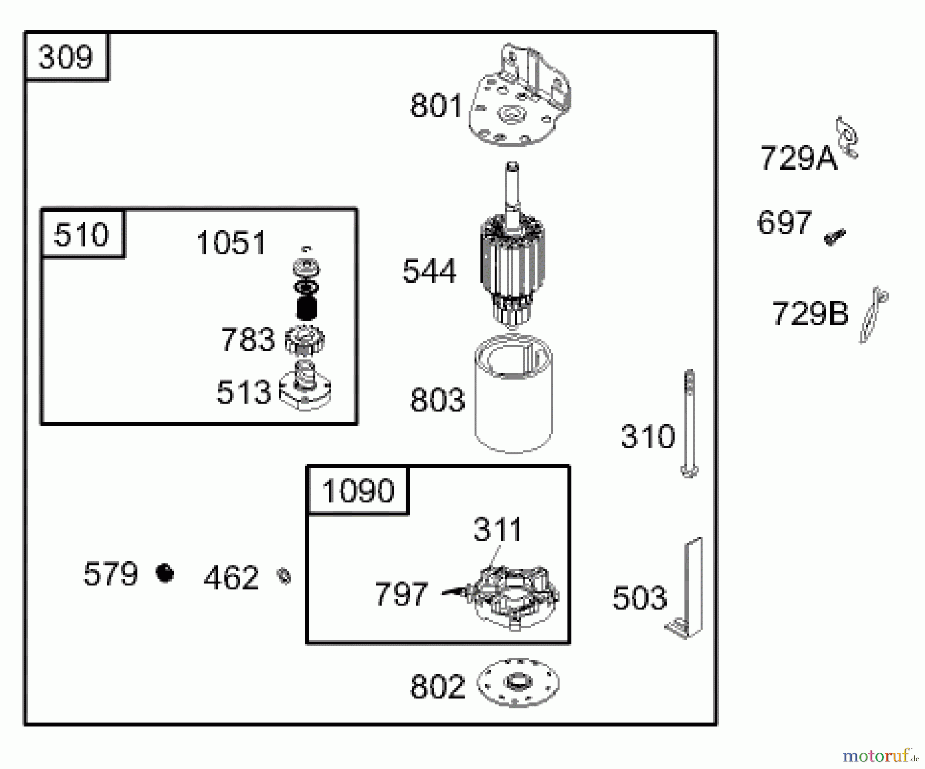 Toro Neu Mowers, Lawn & Garden Tractor Seite 1 74570 (170-DH) - Toro 170-DH Lawn Tractor, 2003 (230000001-230999999) STARTER ASSEMBLY BRIGGS AND STRATTON 31G777-0121-E1