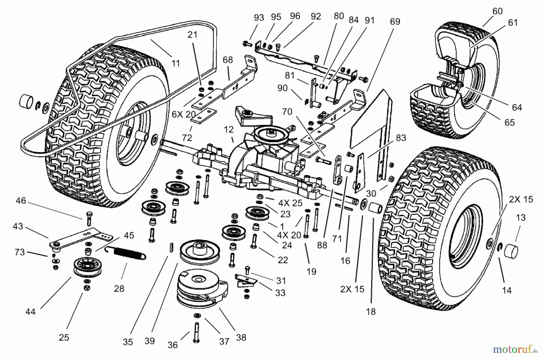 Toro Neu Mowers, Lawn & Garden Tractor Seite 1 74570 (170-DH) - Toro 170-DH Lawn Tractor, 2003 (230000001-230999999) TRANSMISSION DRIVE ASSEMBLY