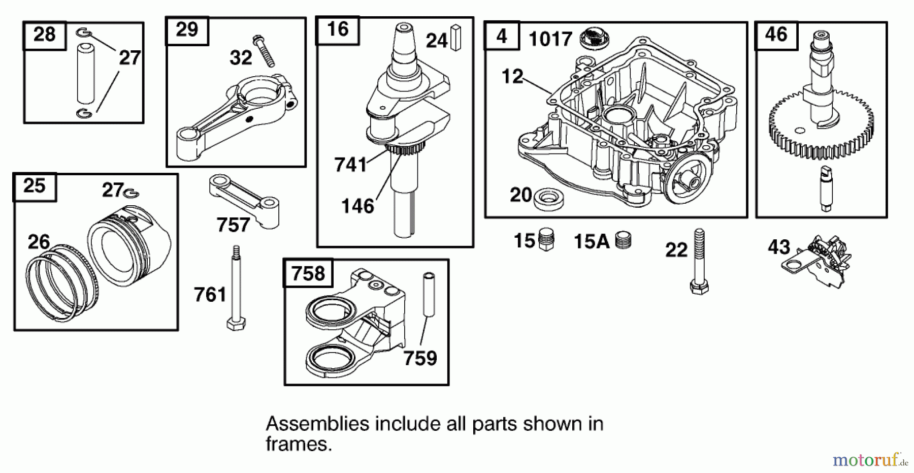 Toro Neu Mowers, Lawn & Garden Tractor Seite 1 74570 (170-DH) - Toro 170-DH Lawn Tractor, 2004 (240000001-240999999) CRANKCASE ASSEMBLY BRIGGS AND STRATTON 311777-0151-E1