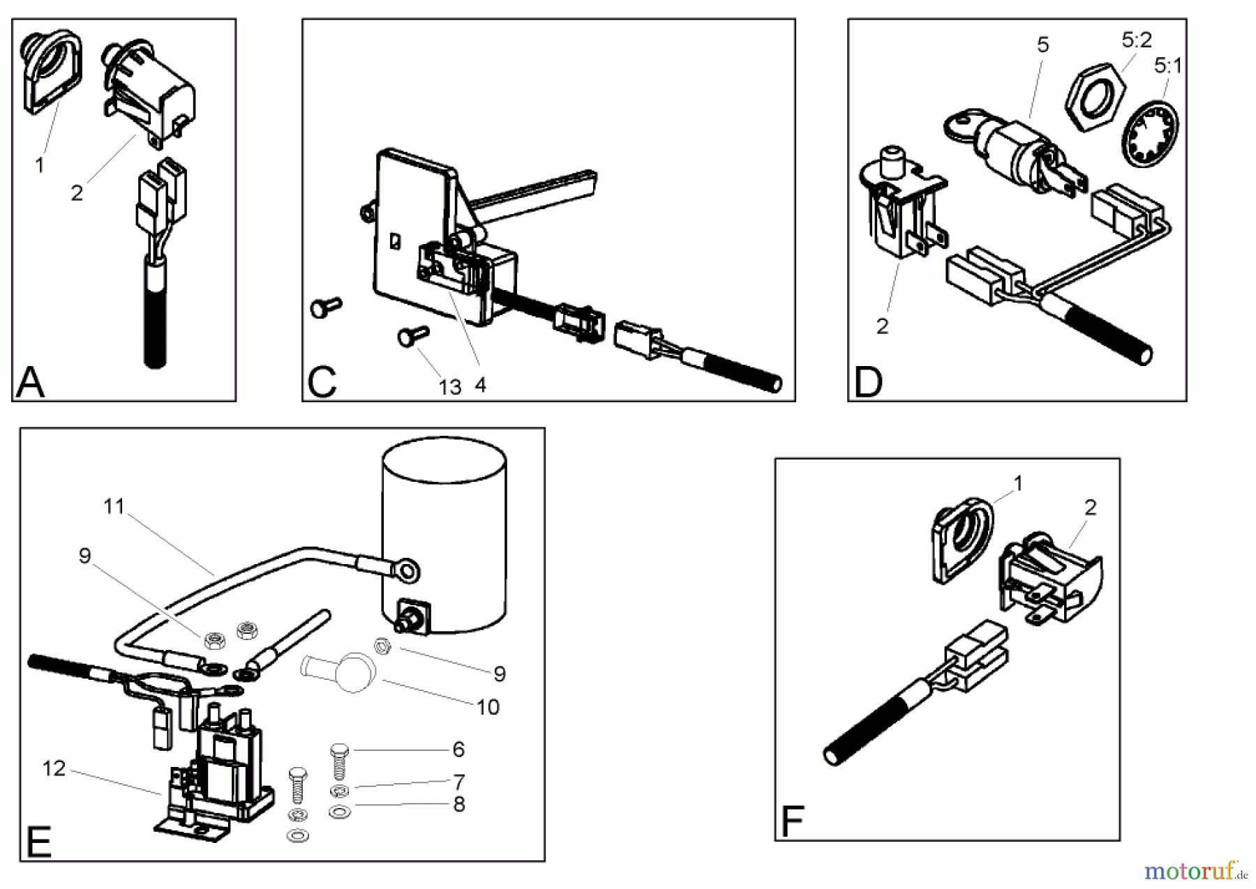 Toro Neu Mowers, Lawn & Garden Tractor Seite 1 74570 (170-DH) - Toro 170-DH Lawn Tractor, 2004 (240000001-240999999) ELECTRICAL SWITCH ASSEMBLY NO. 1