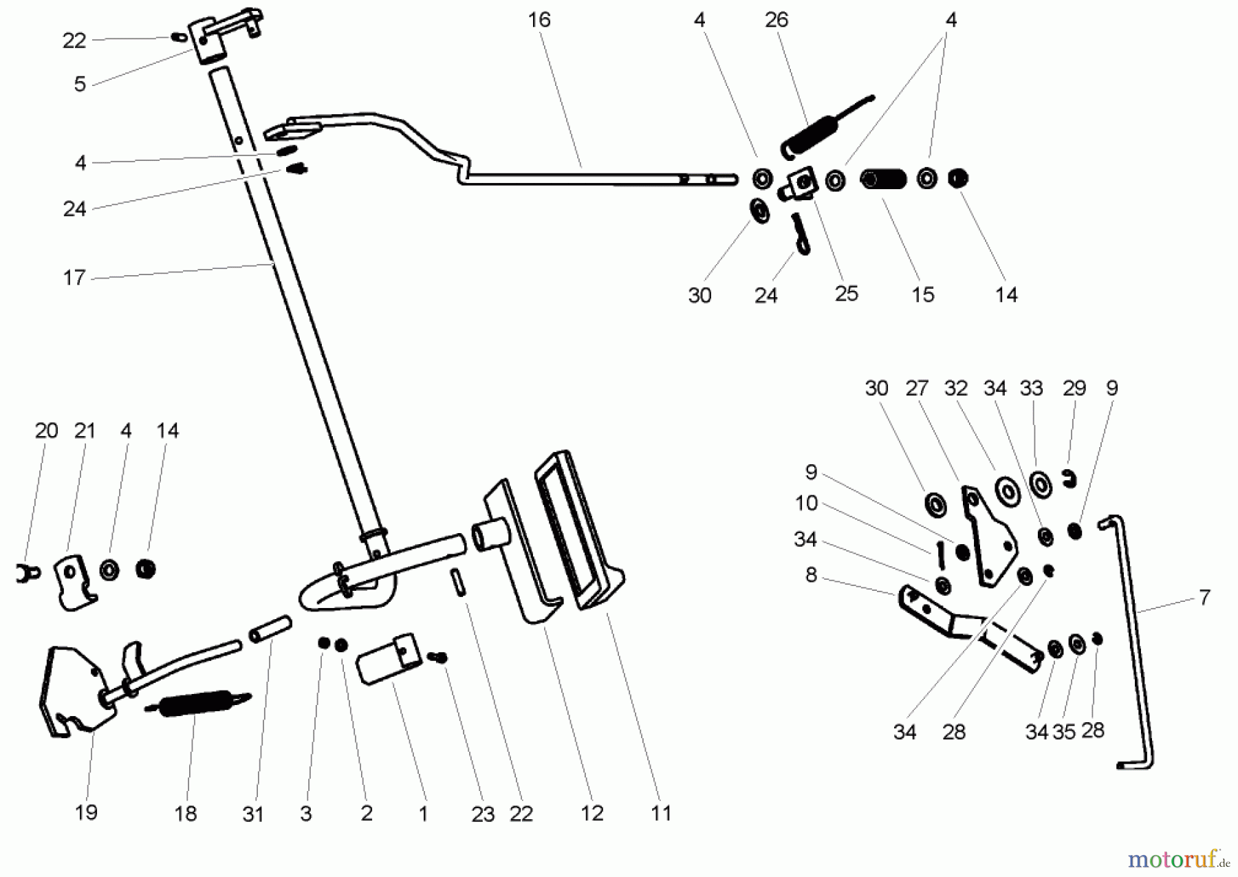 Toro Neu Mowers, Lawn & Garden Tractor Seite 1 74570 (170-DH) - Toro 170-DH Lawn Tractor, 2004 (240000001-240999999) OPERATION - BRAKE AND BYPASS ASSEMBLY