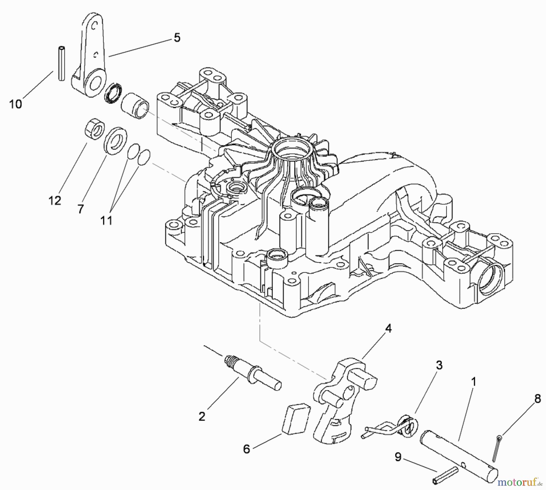 Toro Neu Mowers, Lawn & Garden Tractor Seite 1 74571 (150-DH) - Toro 150-DH Lawn Tractor, 2004 (240000001-240999999) CONTROL SHAFT ASSEMBLY TRANSMISSION ASSEMBLY NO. 104-2889