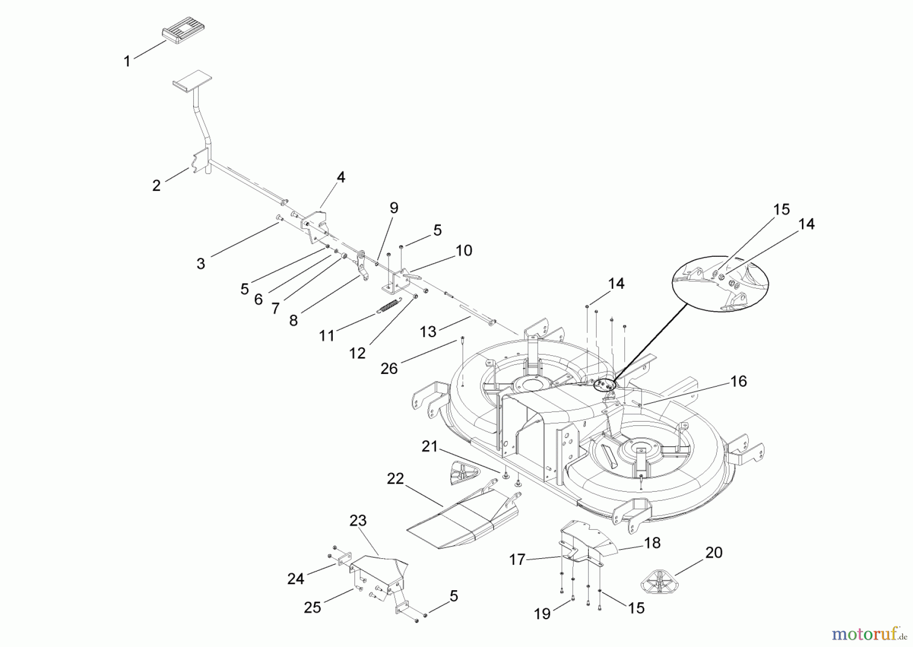 Toro Neu Mowers, Lawn & Garden Tractor Seite 1 74571 (150-DH) - Toro 150-DH Lawn Tractor, 2004 (240000001-240999999) CUTTING PAN-BAG ON DEMAND ASSEMBLY