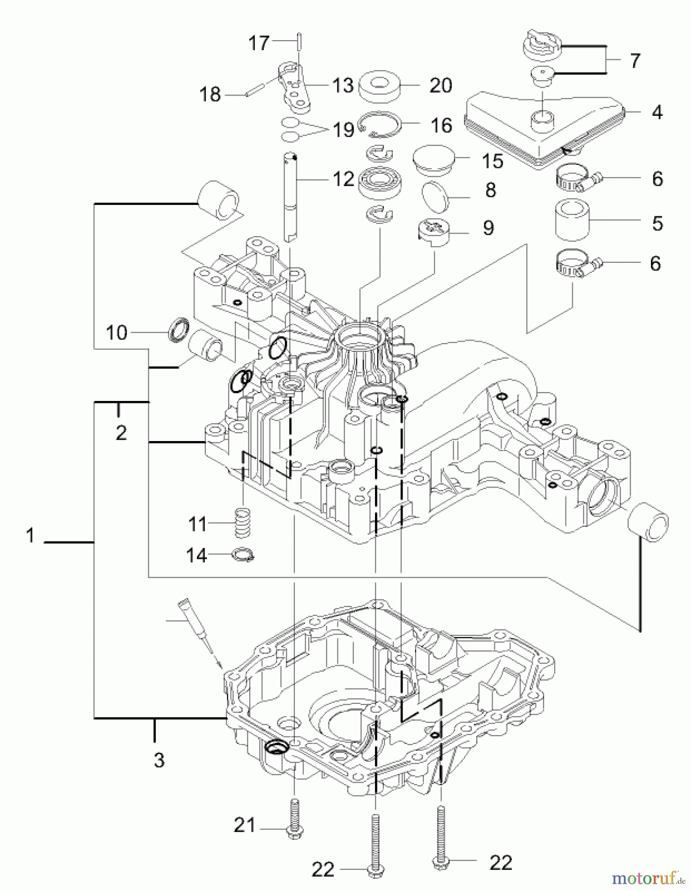  Toro Neu Mowers, Lawn & Garden Tractor Seite 1 74571 (DH 200) - Toro DH 200 Lawn Tractor, 2005 (250000001-250999999) TRANSAXLE CASE ASSEMBLY TRANSMISSION ASSEMBLY NO. 104-2889