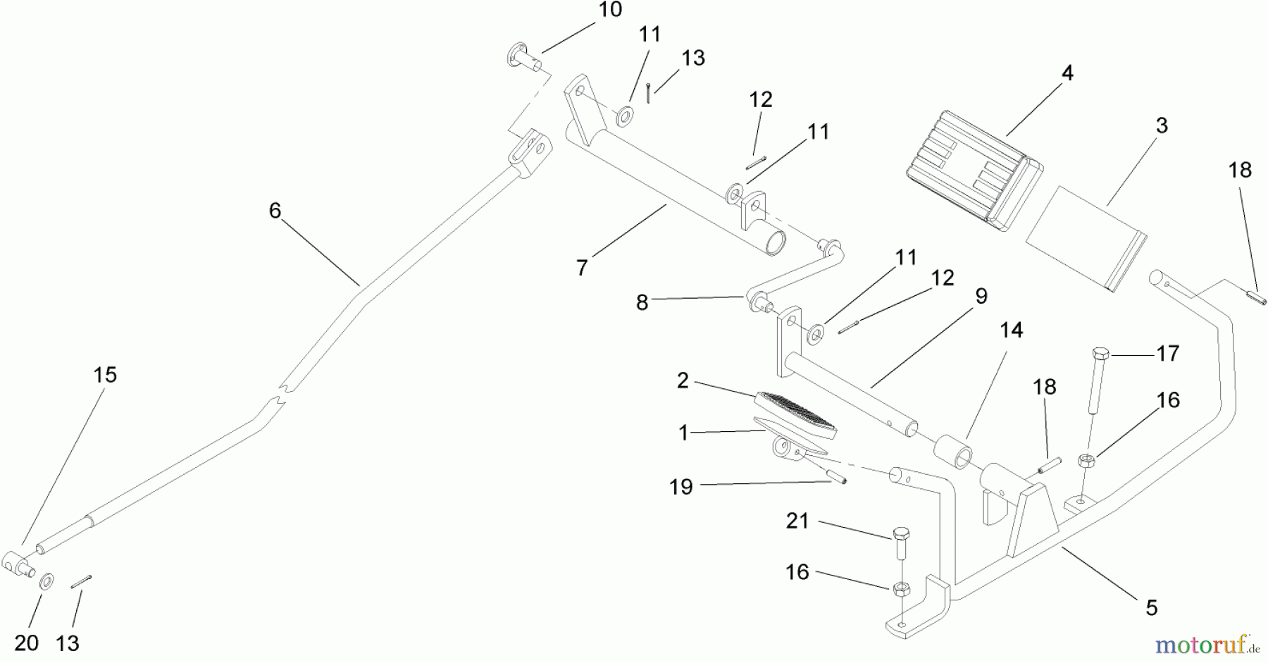 Toro Neu Mowers, Lawn & Garden Tractor Seite 1 74571 (DH 200) - Toro DH 200 Lawn Tractor, 2006 (260000001-260999999) OPERATION AND TRAVEL PEDAL ASSEMBLY