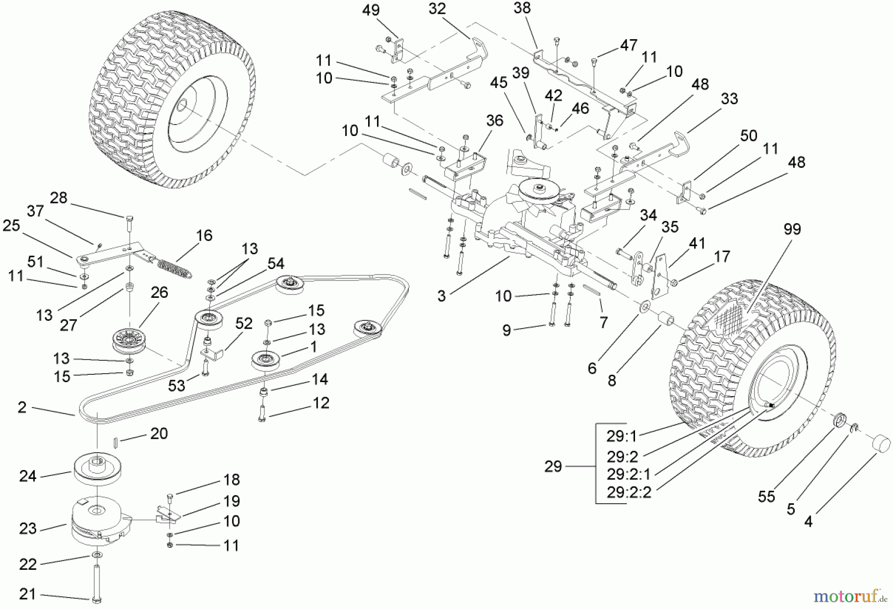 Toro Neu Mowers, Lawn & Garden Tractor Seite 1 74571 (DH 200) - Toro DH 200 Lawn Tractor, 2006 (260000001-260999999) TRANSMISSION DRIVE ASSEMBLY