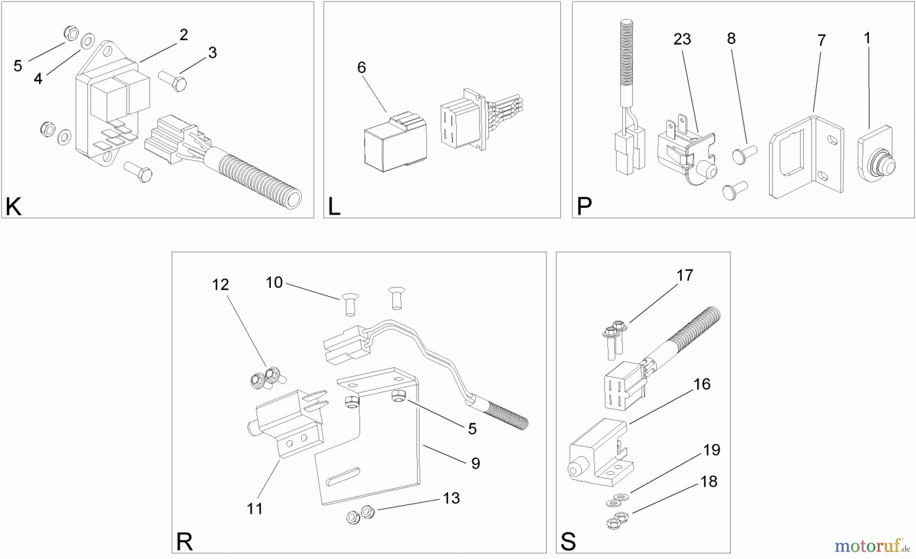  Toro Neu Mowers, Lawn & Garden Tractor Seite 1 74573 (DH 200) - Toro DH 200 Lawn Tractor, 2007 (270000001-270999999) ELECTRICAL SWITCH NO. 3 ASSEMBLY