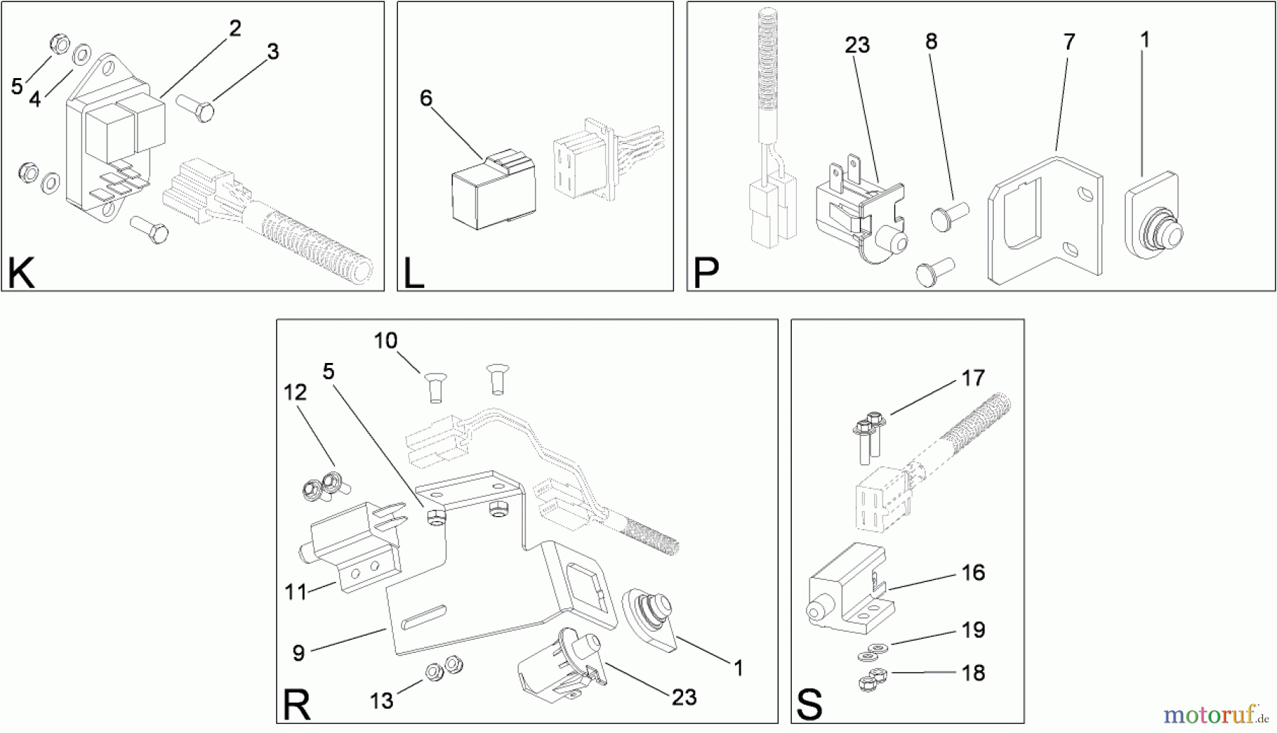 Toro Neu Mowers, Lawn & Garden Tractor Seite 1 74573 (DH 200) - Toro DH 200 Lawn Tractor, 2009 (290000001-290000480) ELECTRICAL SWITCH NO. 3 ASSEMBLY