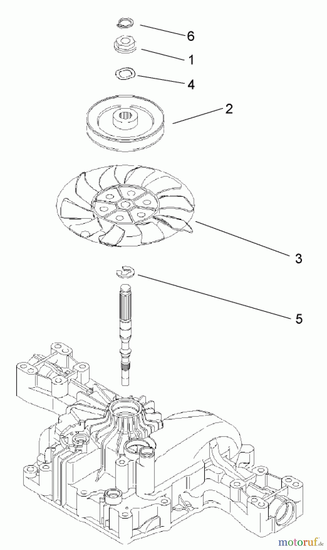Toro Neu Mowers, Lawn & Garden Tractor Seite 1 74573 (DH 200) - Toro DH 200 Lawn Tractor, 2009 (290000001-290000480) FAN PULLEY ASSEMBLY TRANSMISSION ASSEMBLY NO. 114-3155