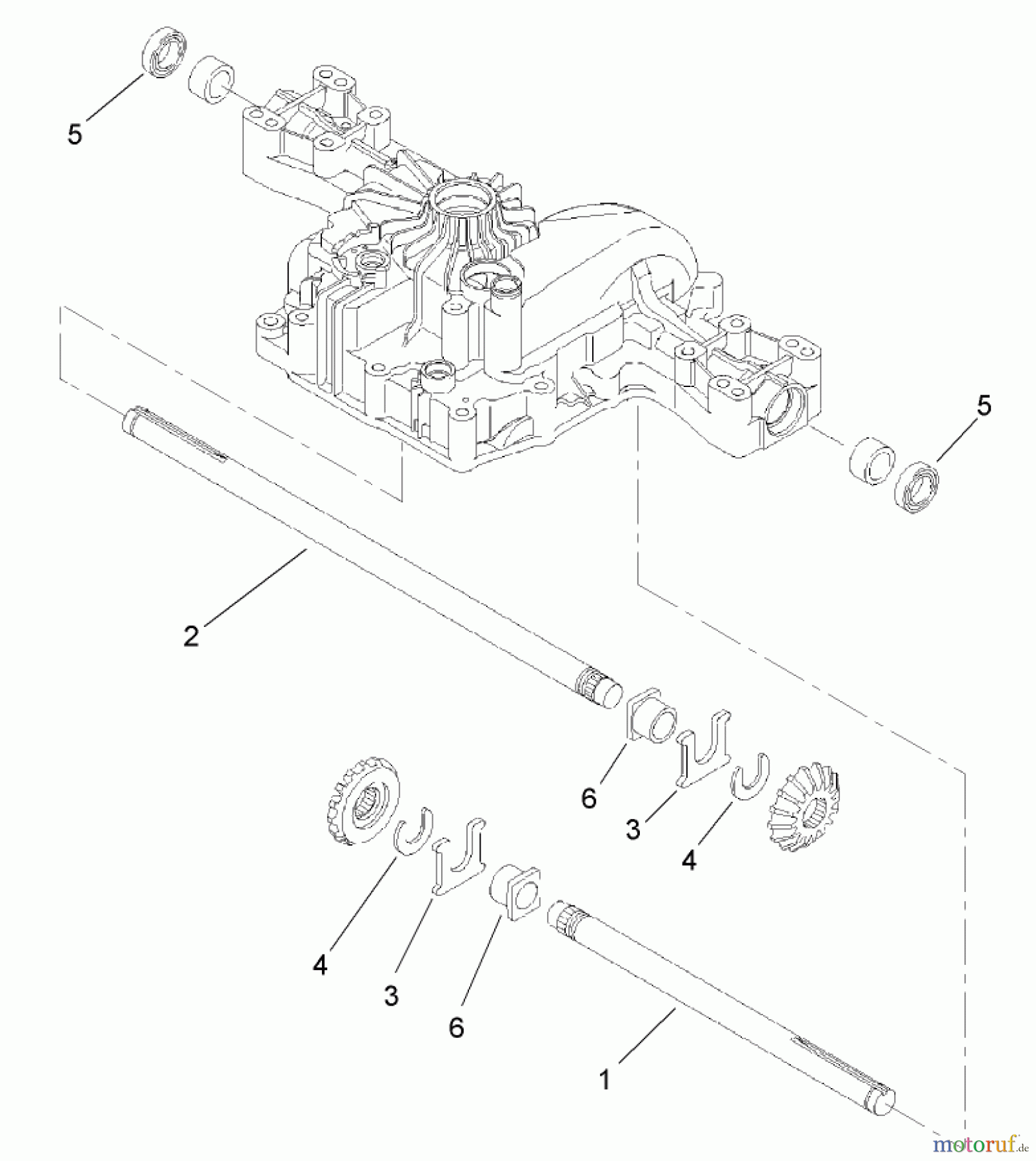 Toro Neu Mowers, Lawn & Garden Tractor Seite 1 74573 (DH 200) - Toro DH 200 Lawn Tractor, 2009 (290000481-290999999) AXLE SHAFT ASSEMBLY TRANSMISSION ASSEMBLY NO. 114-3155