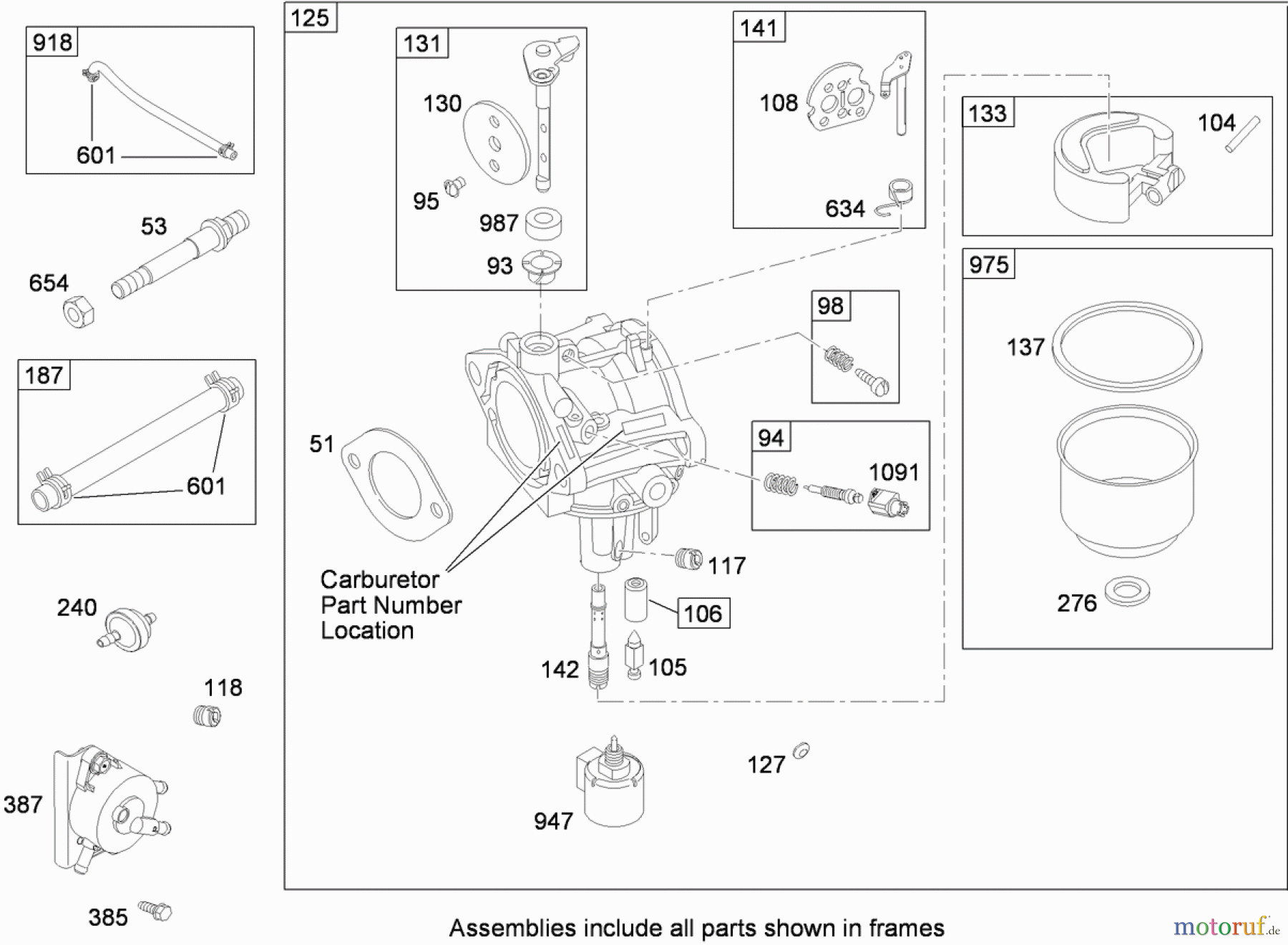 Toro Neu Mowers, Lawn & Garden Tractor Seite 1 74573 (DH 200) - Toro DH 200 Lawn Tractor, 2009 (290000481-290999999) CARBURETOR ASSEMBLY BRIGGS AND STRATTON MODEL 31A607-0117-E1