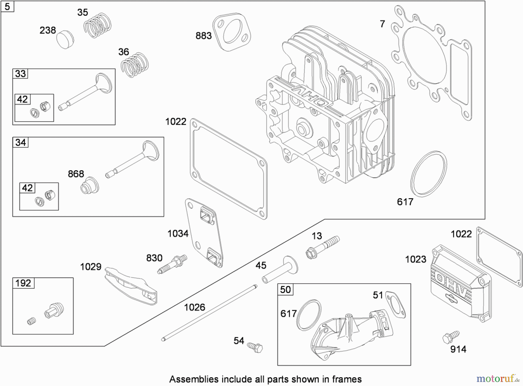 Toro Neu Mowers, Lawn & Garden Tractor Seite 1 74573 (DH 200) - Toro DH 200 Lawn Tractor, 2009 (290000481-290999999) CYLINDER HEAD ASSEMBLY BRIGGS AND STRATTON MODEL 31A607-0117-E1