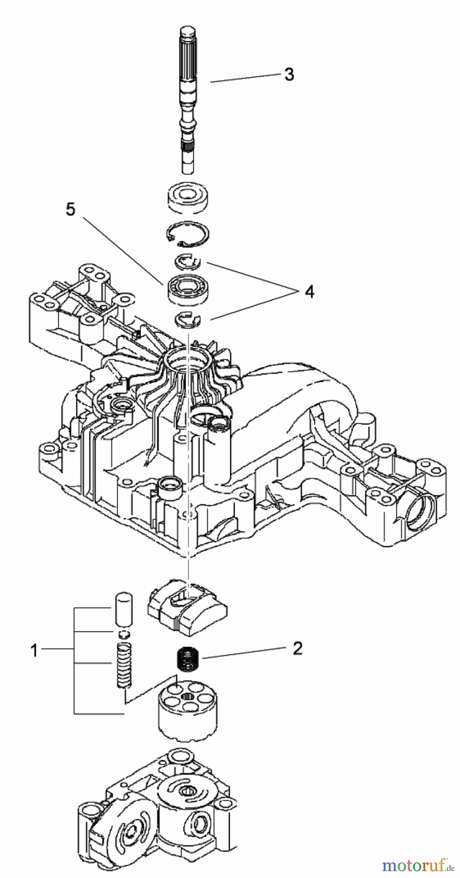  Toro Neu Mowers, Lawn & Garden Tractor Seite 1 74573 (DH 200) - Toro DH 200 Lawn Tractor, 2010 (310000001-310999999) PUMP SHAFT ASSEMBLY TRANSMISSION ASSEMBLY NO. 114-3155