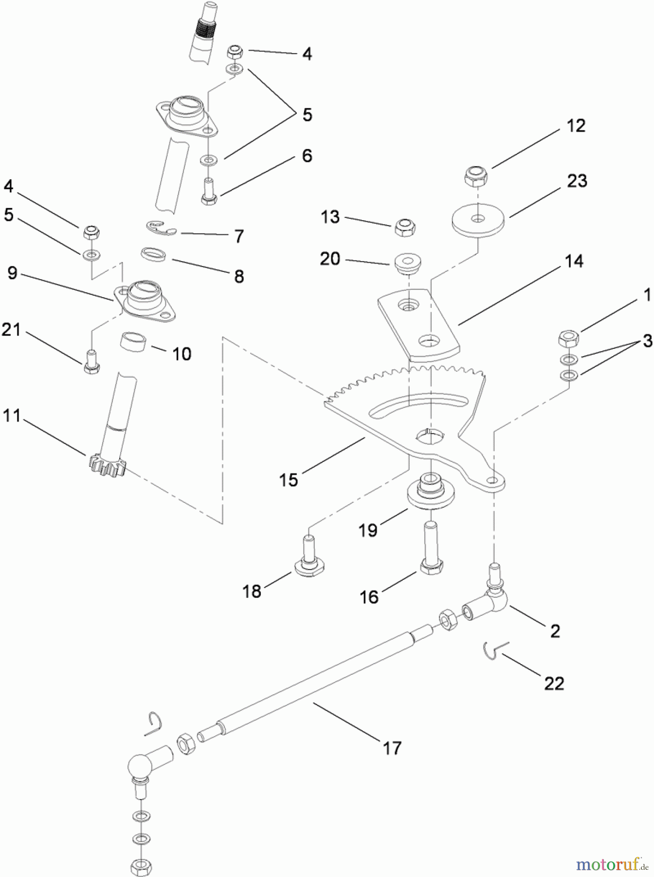  Toro Neu Mowers, Lawn & Garden Tractor Seite 1 74573 (DH 200) - Toro DH 200 Lawn Tractor, 2010 (310000001-310999999) STEERING ASSEMBLY