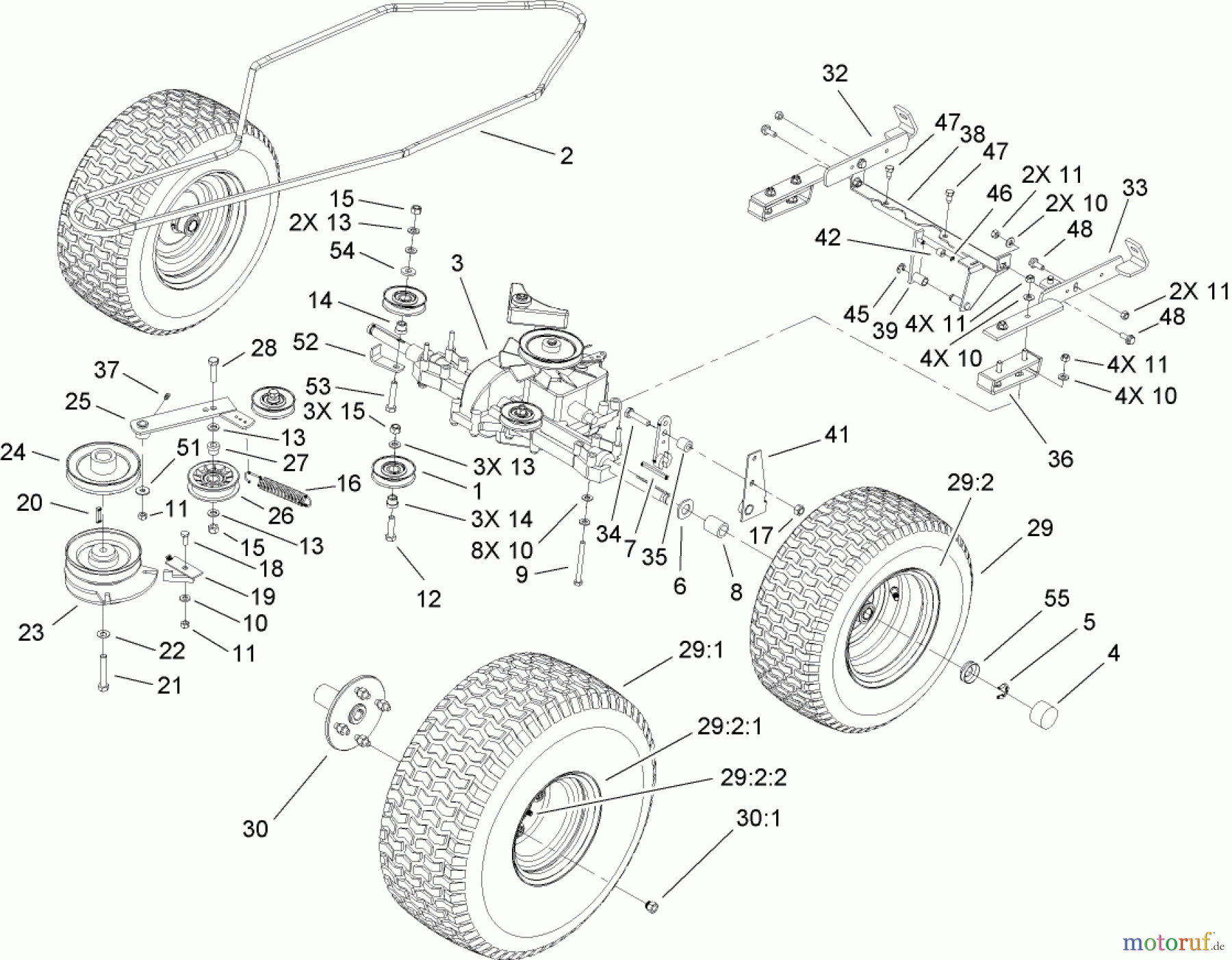  Toro Neu Mowers, Lawn & Garden Tractor Seite 1 74582 (DH 210) - Toro DH 210 Lawn Tractor, 2007 (270000001-270999999) TRANSMISSION DRIVE ASSEMBLY