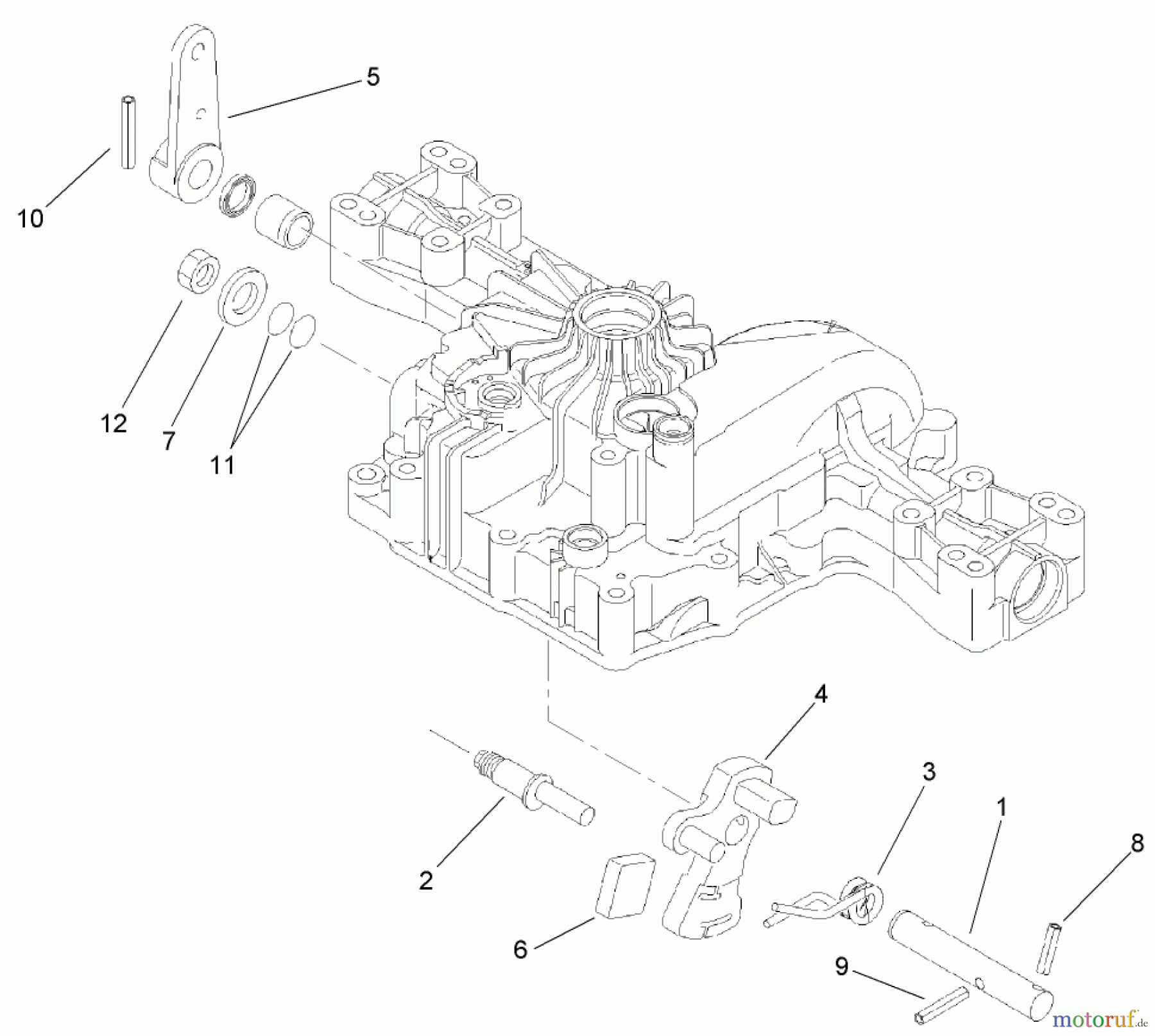 Toro Neu Mowers, Lawn & Garden Tractor Seite 1 74582 (DH 210) - Toro DH 210 Lawn Tractor, 2008 (280000001-280999999) CONTROL SHAFT ASSEMBLY TRANSMISSION ASSEMBLY NO. 114-3155