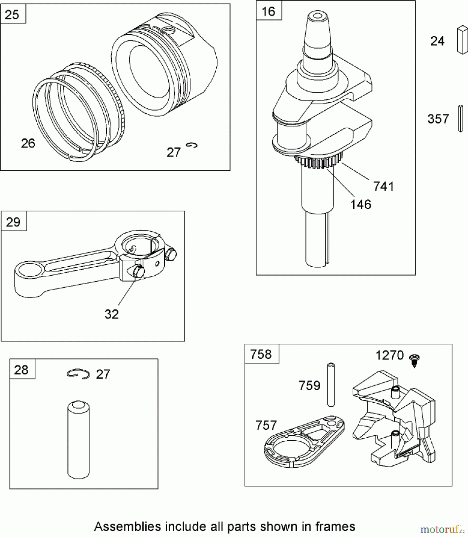Toro Neu Mowers, Lawn & Garden Tractor Seite 1 74582 (DH 210) - Toro DH 210 Lawn Tractor, 2008 (280000001-280999999) CRANKSHAFT ASSEMBLY BRIGGS AND STRATTON MODEL 31G777-0130-E1
