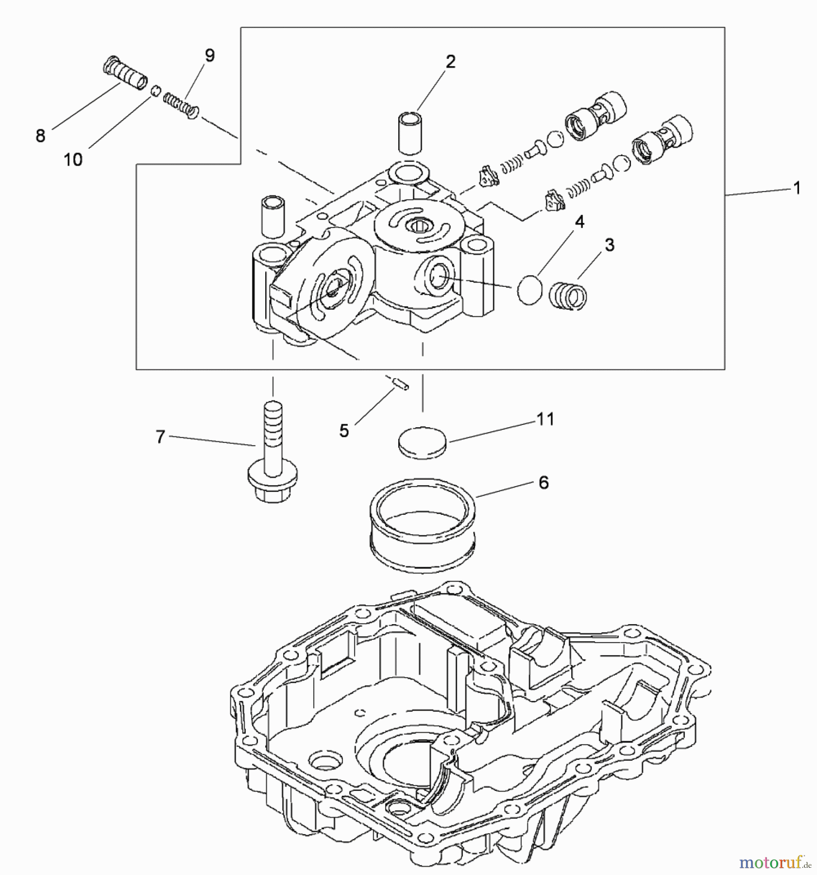 Toro Neu Mowers, Lawn & Garden Tractor Seite 1 74585 (DH 210) - Toro DH 210 Lawn Tractor, 2012 (SN 312000001-312999999) CENTER CASE ASSEMBLY TRANSMISSION ASSEMBLY NO. 114-3155