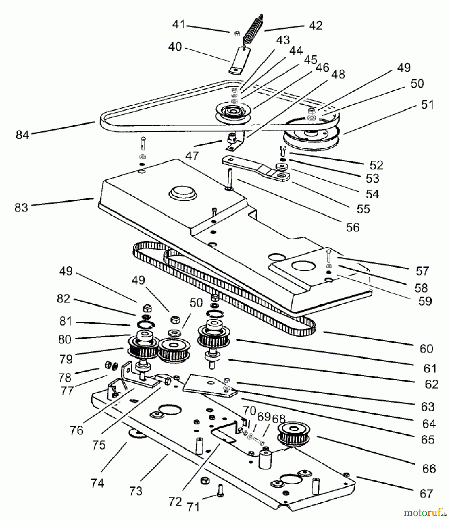  Toro Neu Mowers, Lawn & Garden Tractor Seite 1 74590 (190-DH) - Toro 190-DH Lawn Tractor, 2000 (200000001-200999999) CUTTING PAN ASSEMBLY